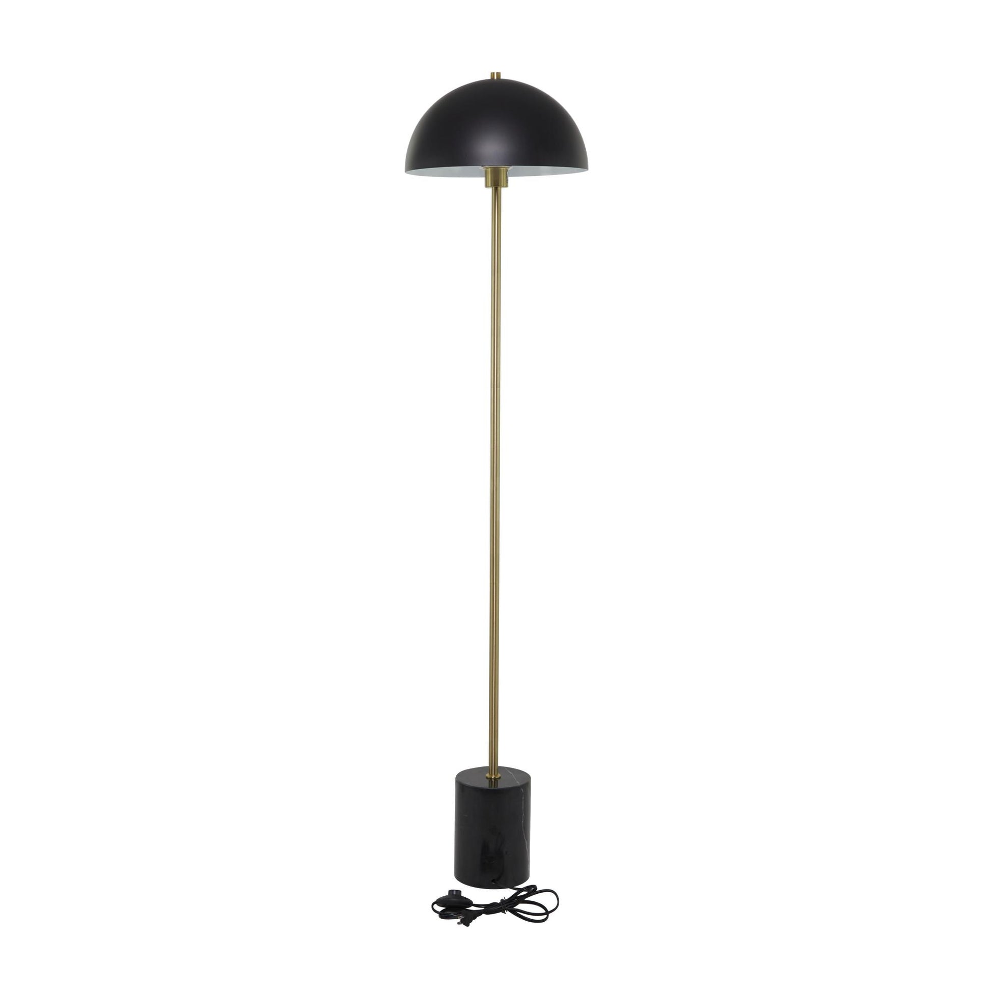 Metal Umbrella Style Room Floor Lamp with Black Marble Base