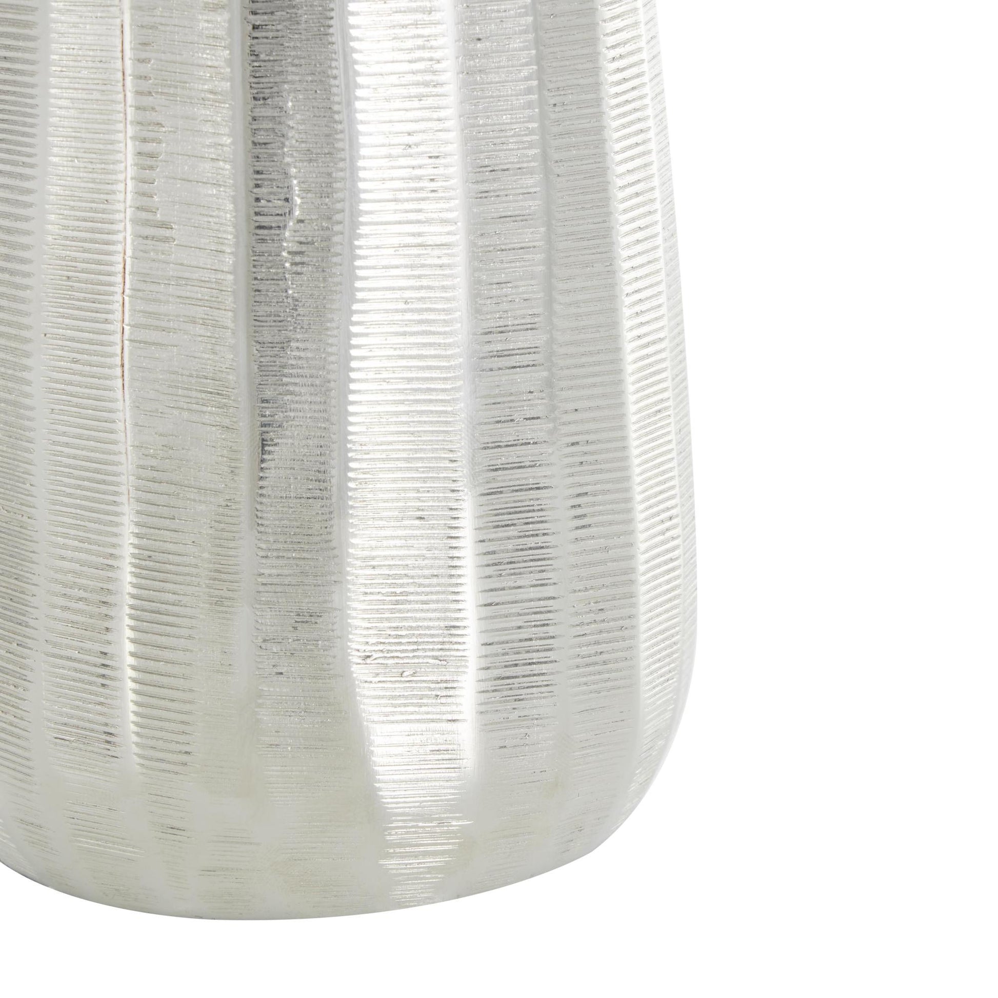 Set of 2 Aluminum Metal Decorative Vase with Wavy Accents and Textured Ridges Set of 2 20"W, 19"H
