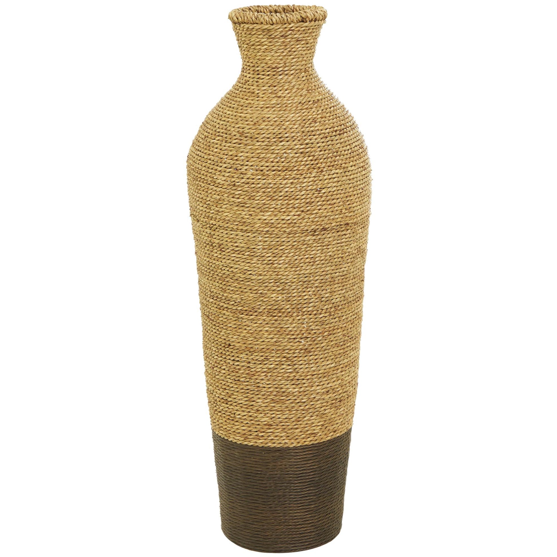 Brown Seagrass Handmade Tall Woven Floor Decorative Vase