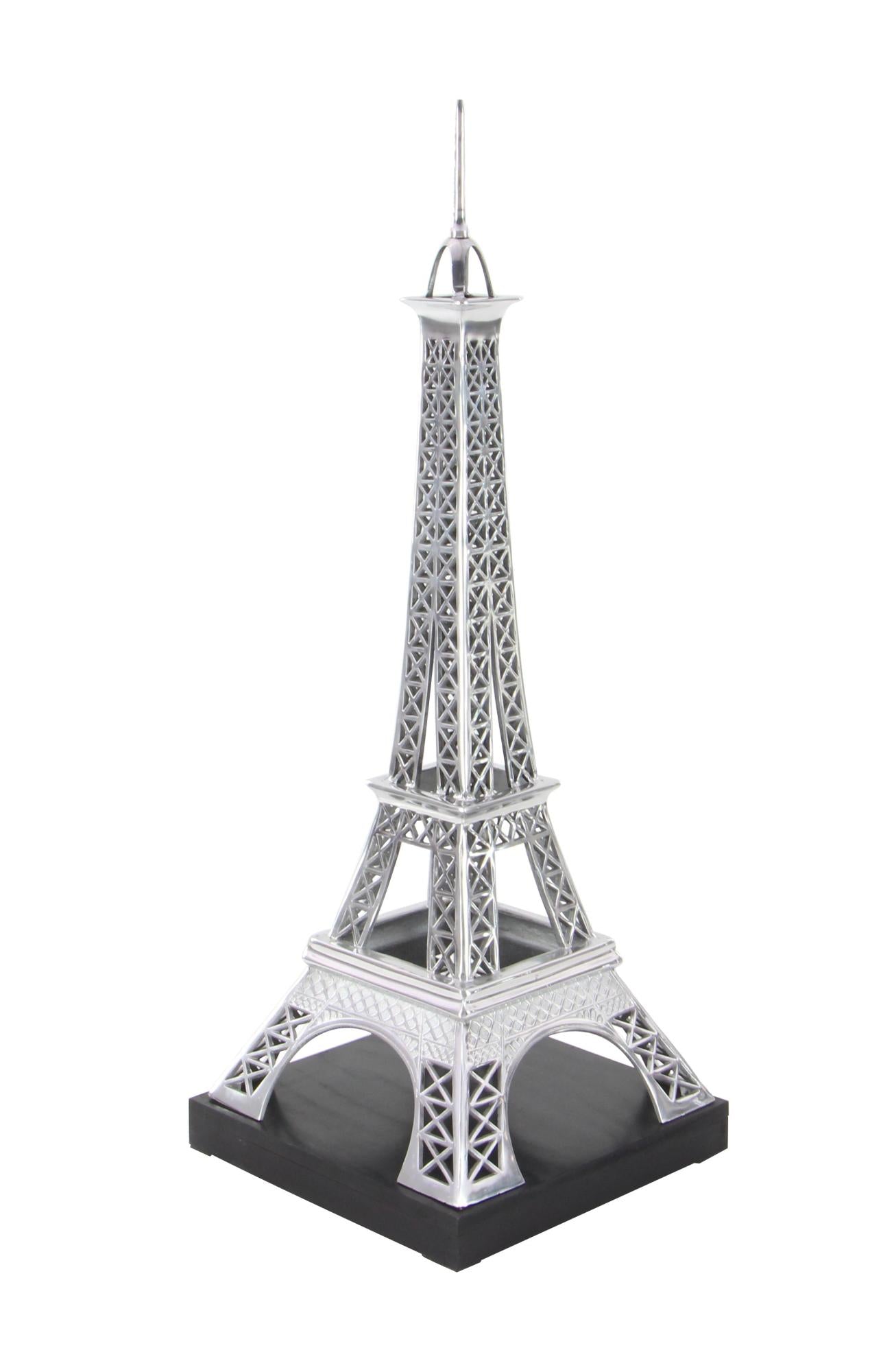 Eiffel Tower Silver Aluminum Metal Decorative Sculpture