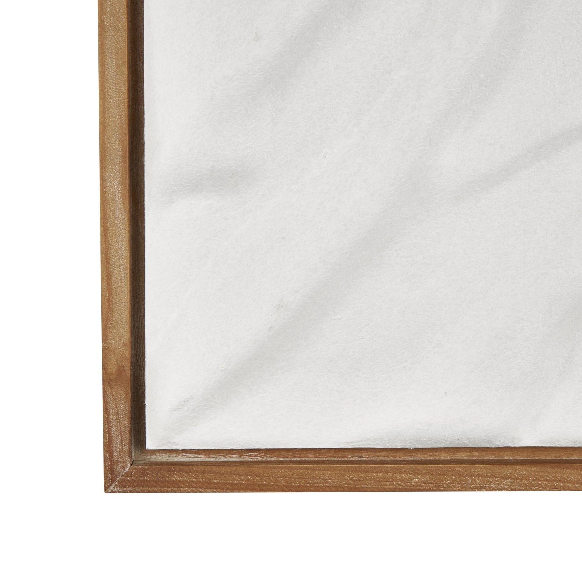 Abstract White Wood Abstract Dimensional Shaped Living Room Framed Wall Art with Brown Wooden Frame