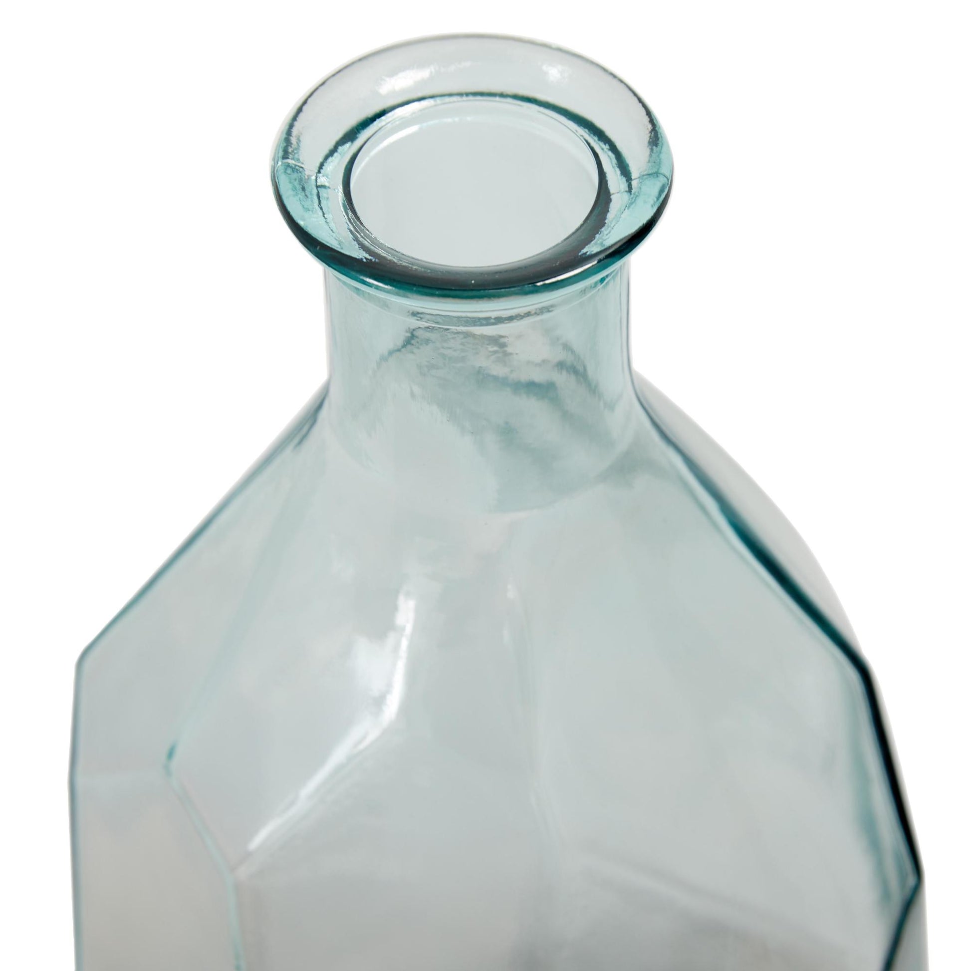 Abstract Recycled Glass Handmade Faceted Spanish Decorative Vase 11" x 11" x 23"