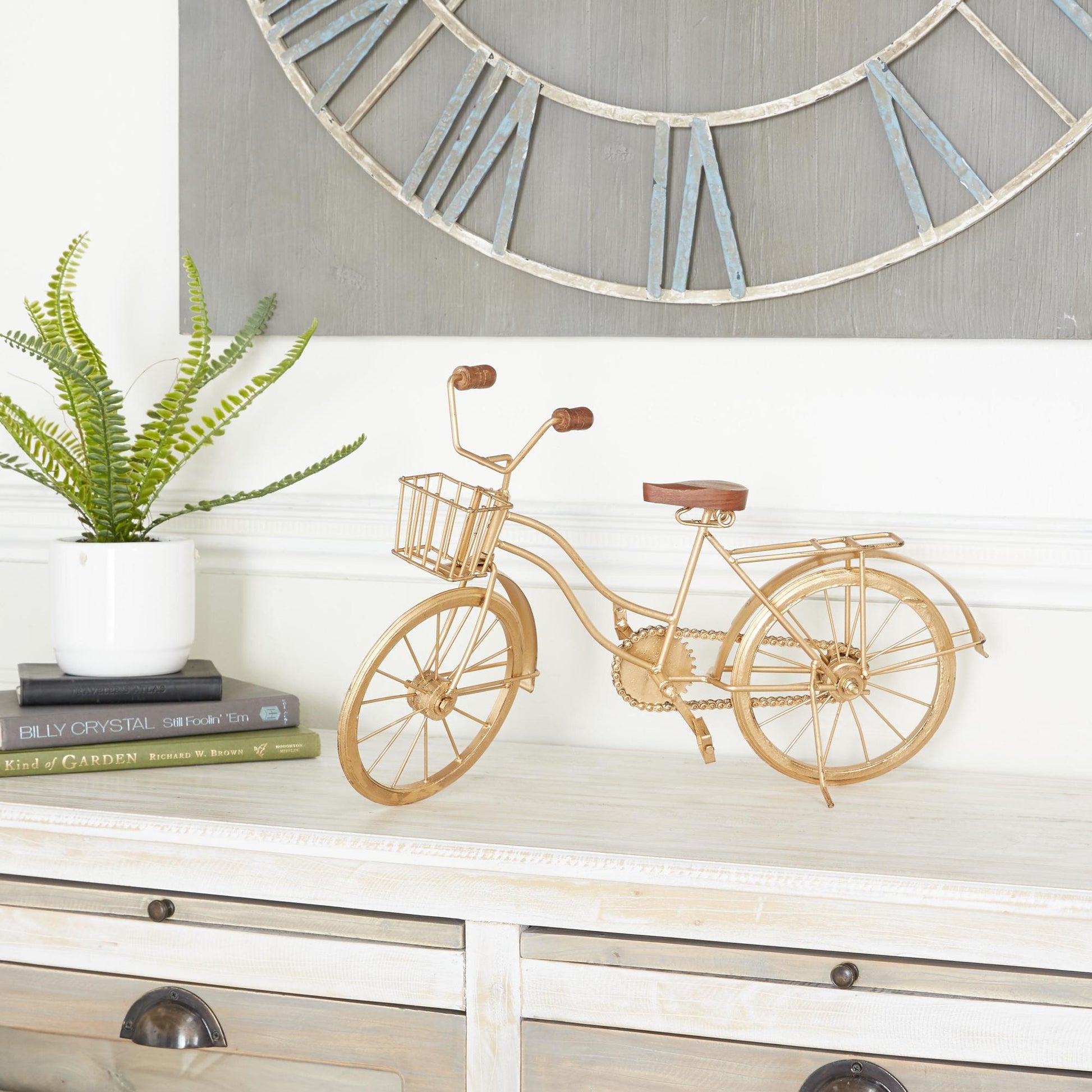 Bike Brown Metal Decorative Sculpture