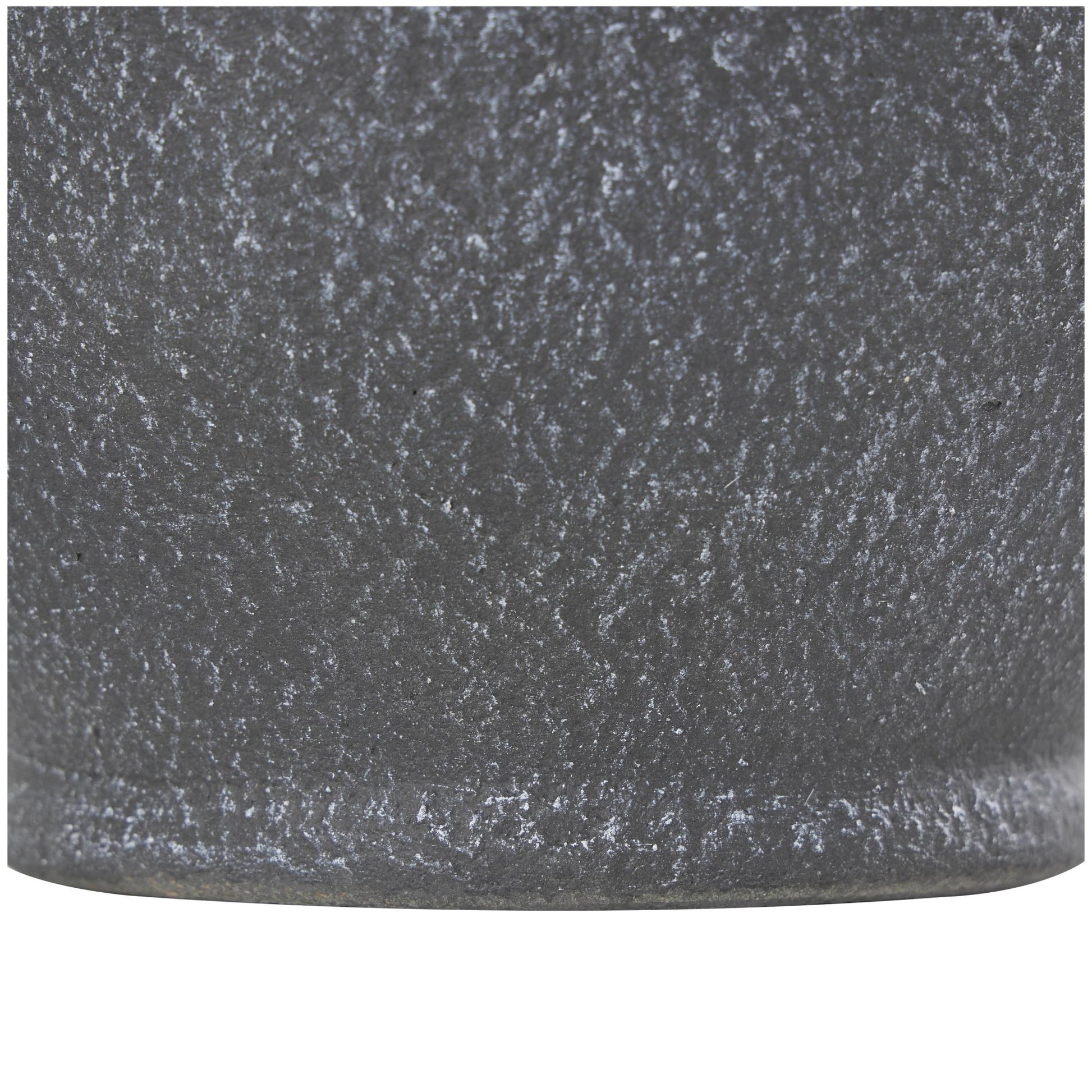 Black Ceramic Whitewashed Textured Amphora Decorative Vase with 2 Handles