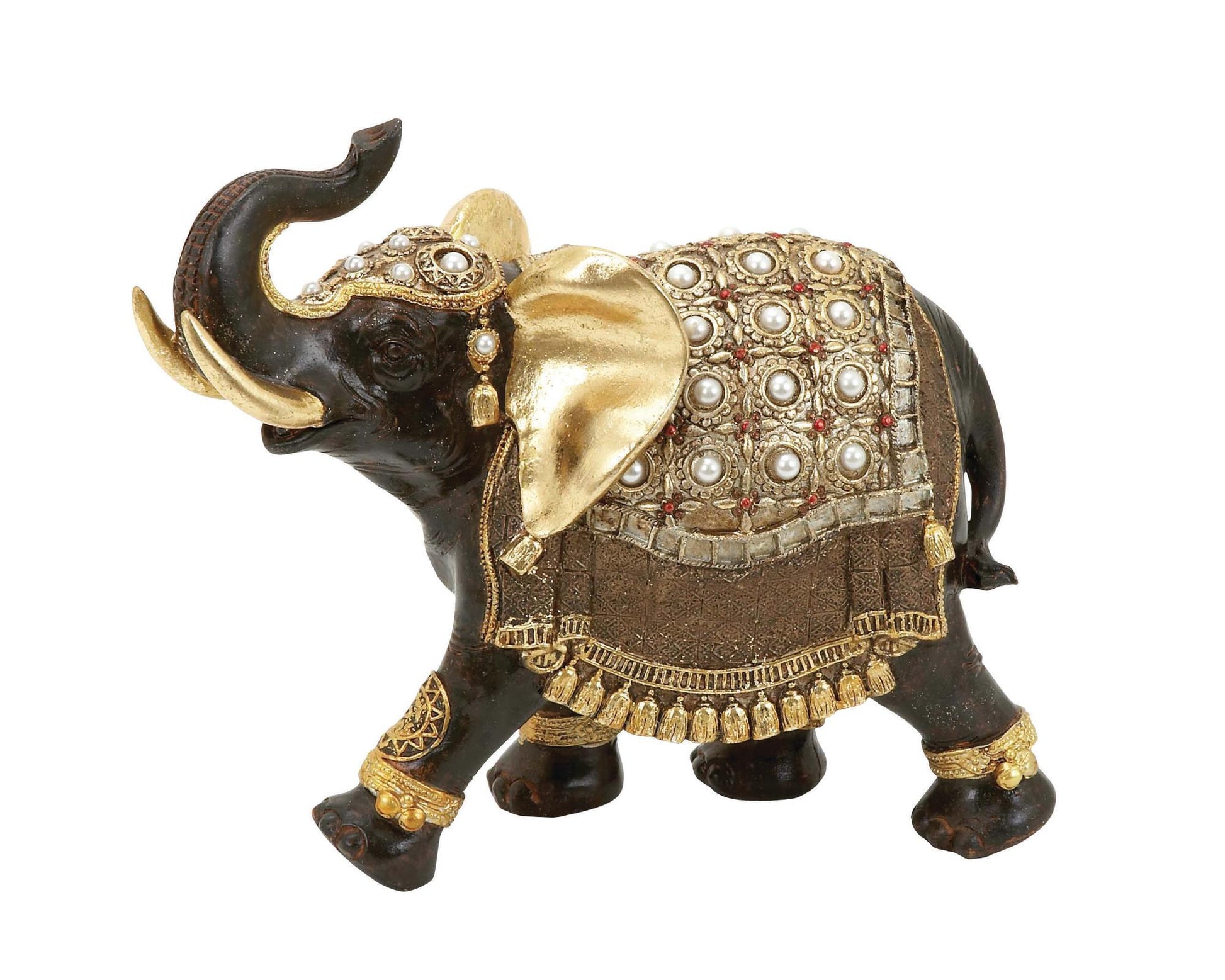 Elephant Brown Polystone Handmade Decorative Sculpture