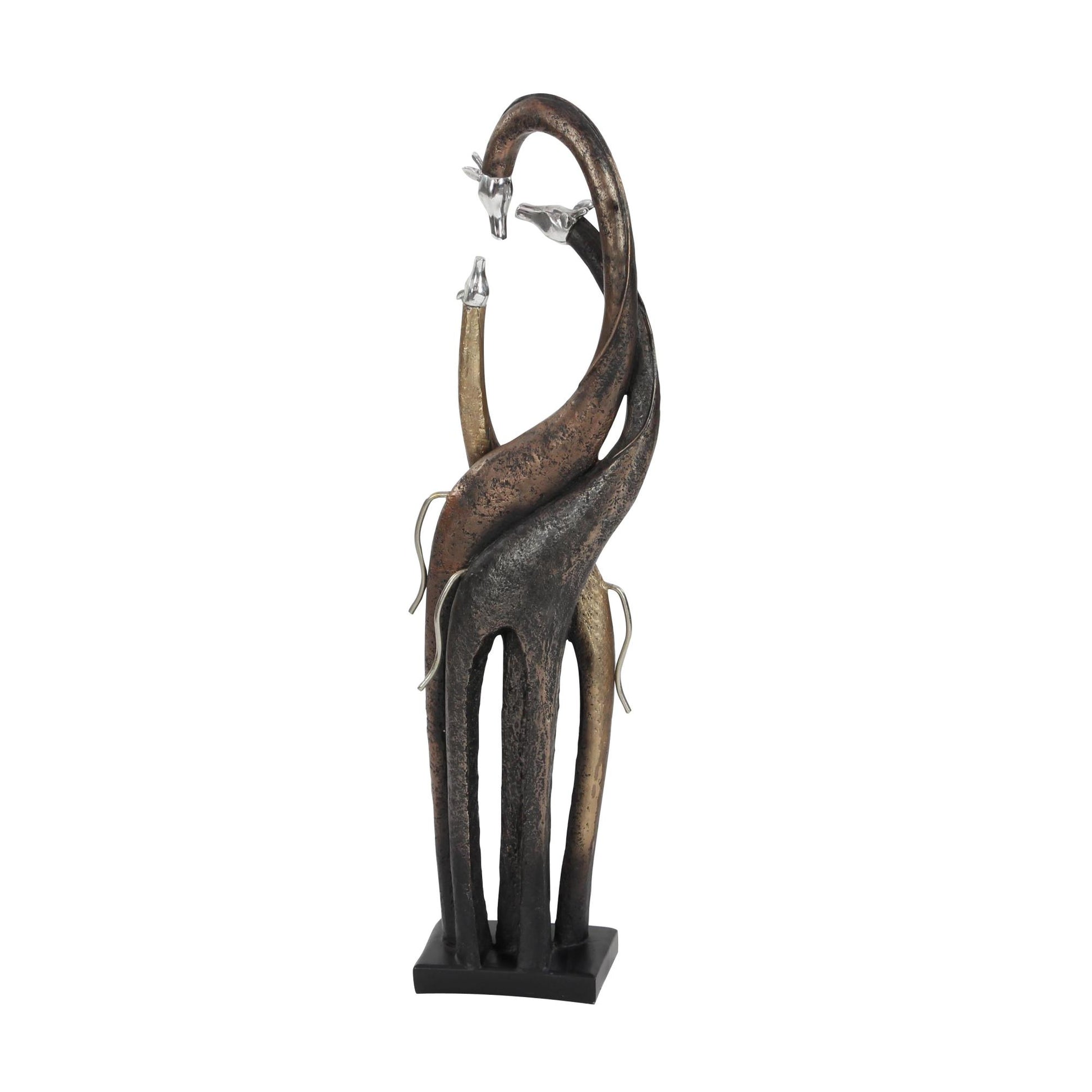 Giraffe Brass Polystone Decorative Sculpture