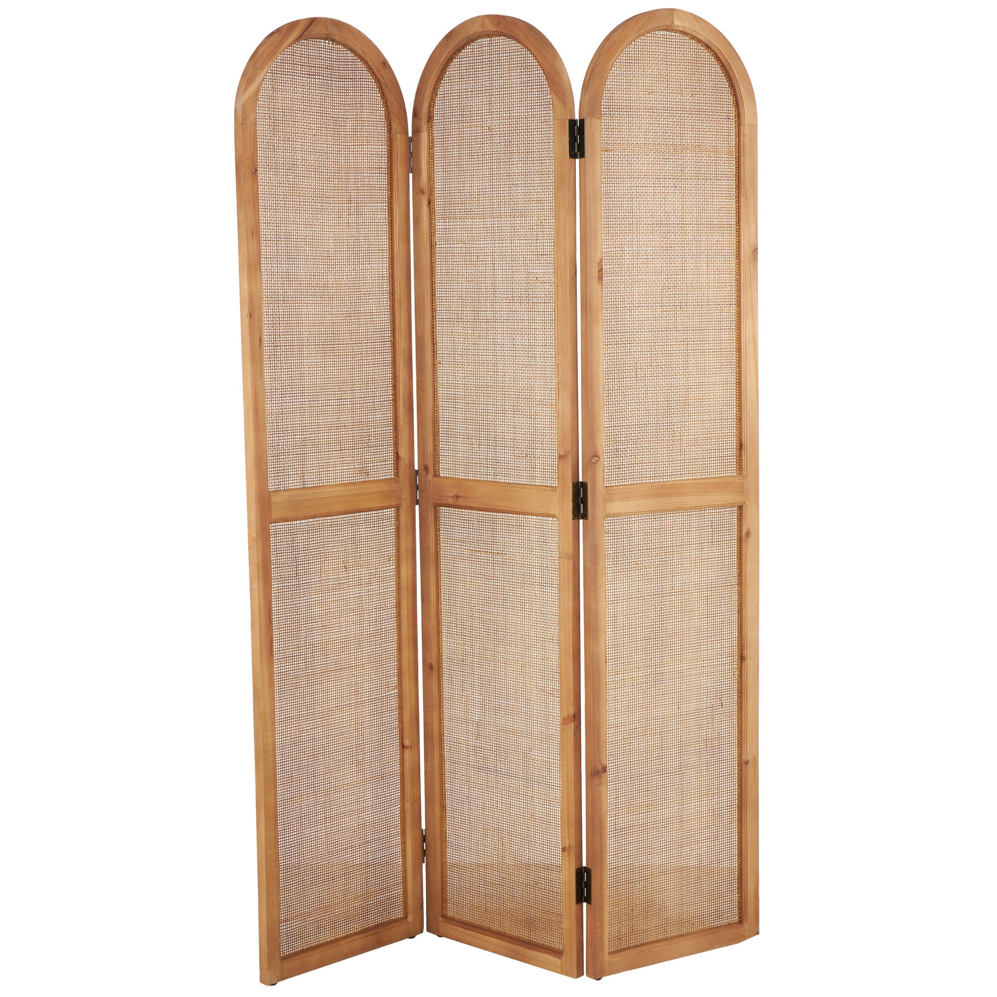Brown Wood Foldable 3 Panel Partition Room Divider Screen