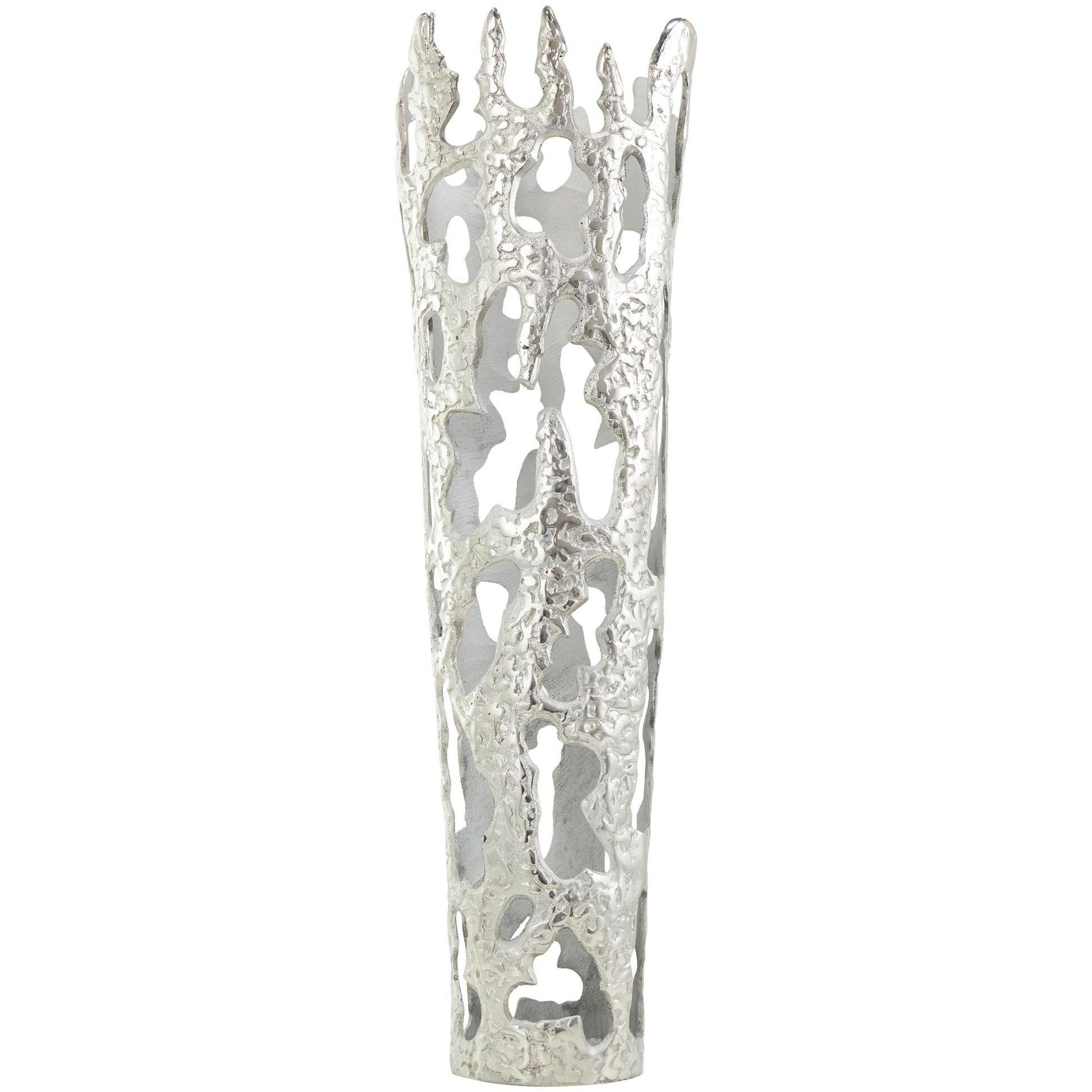 Abstract Aluminum Metal Drip Decorative Vase with Melting Designed Body