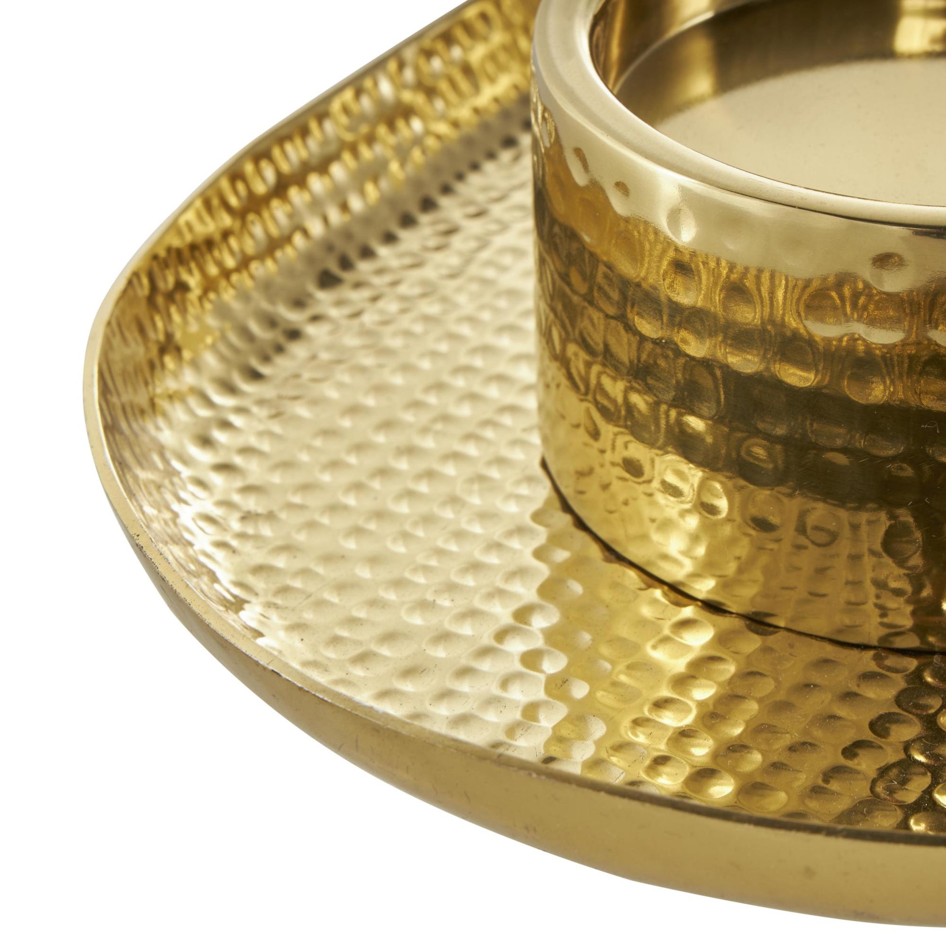 Stainless Steel Metal 4 Candle Decorative Candelabra with Attached Tray