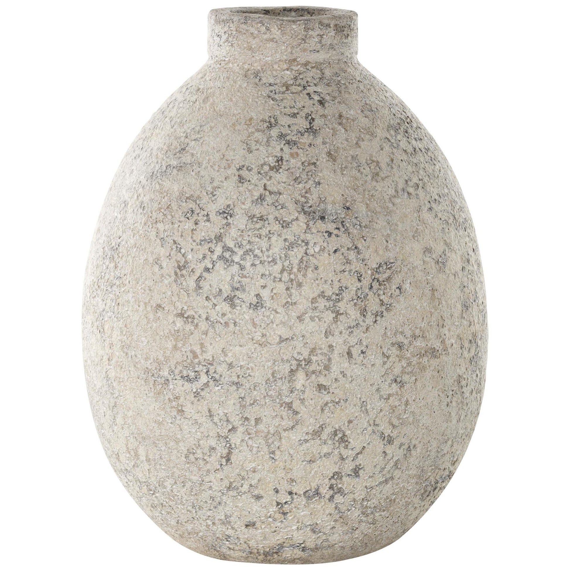 Beige Ceramic Handmade Antique Style Textured Decorative Vase
