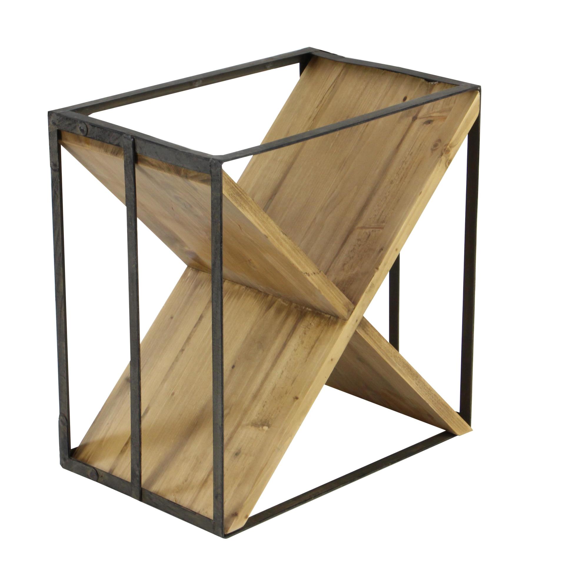 Cross Black Wood 9 Bottle Kitchen Wine Rack