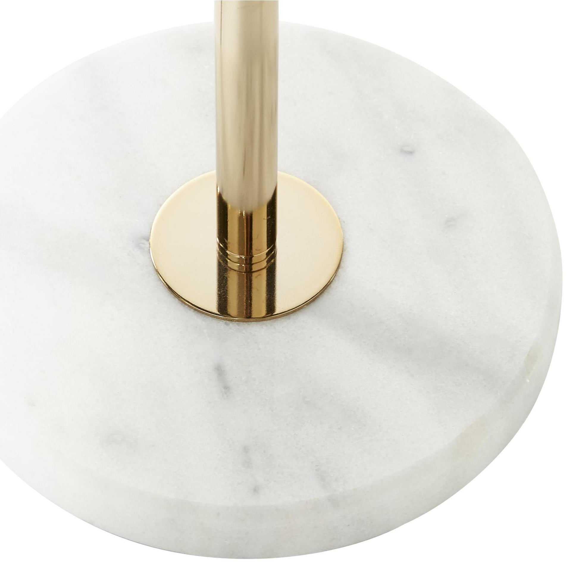 CosmoLiving by Cosmopolitan Gold Metal Room Floor Lamp with White Round Ribbed Shade