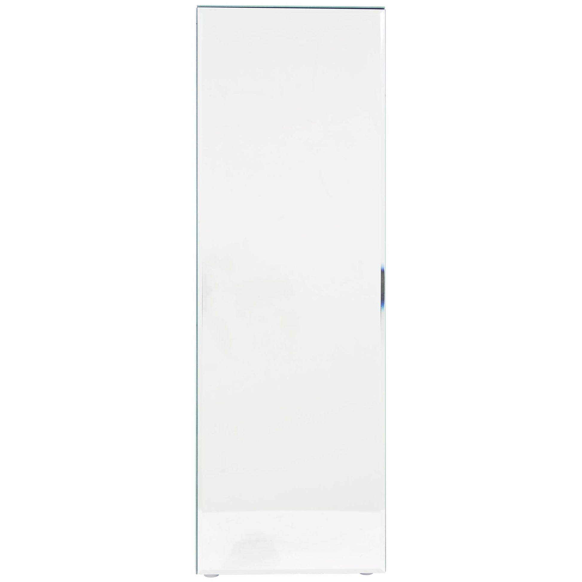 Silver Glass Tall Rectangular Mirrored Side End Pedestal Table