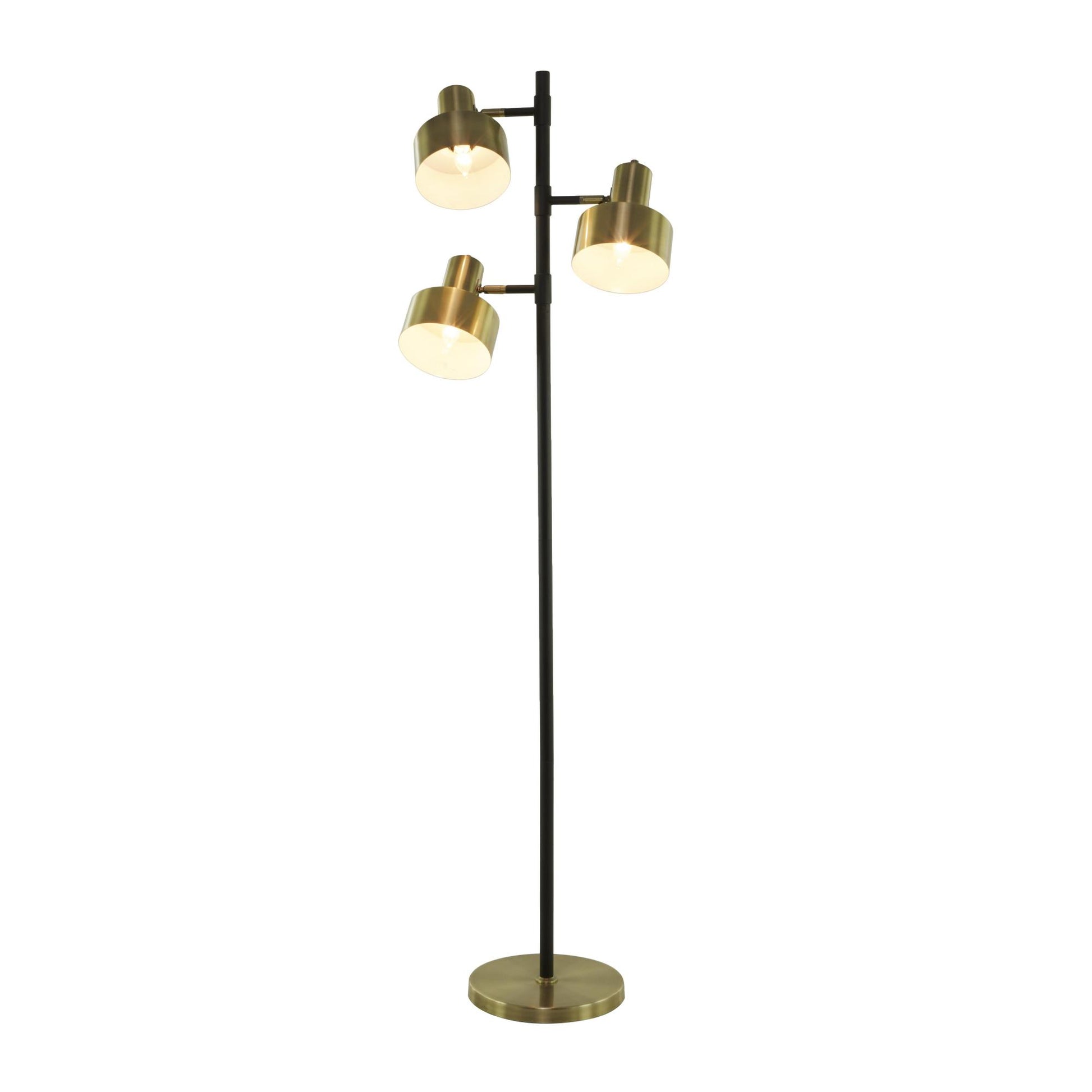 Gold Metal Room Floor Lamp with Rotating Shades
