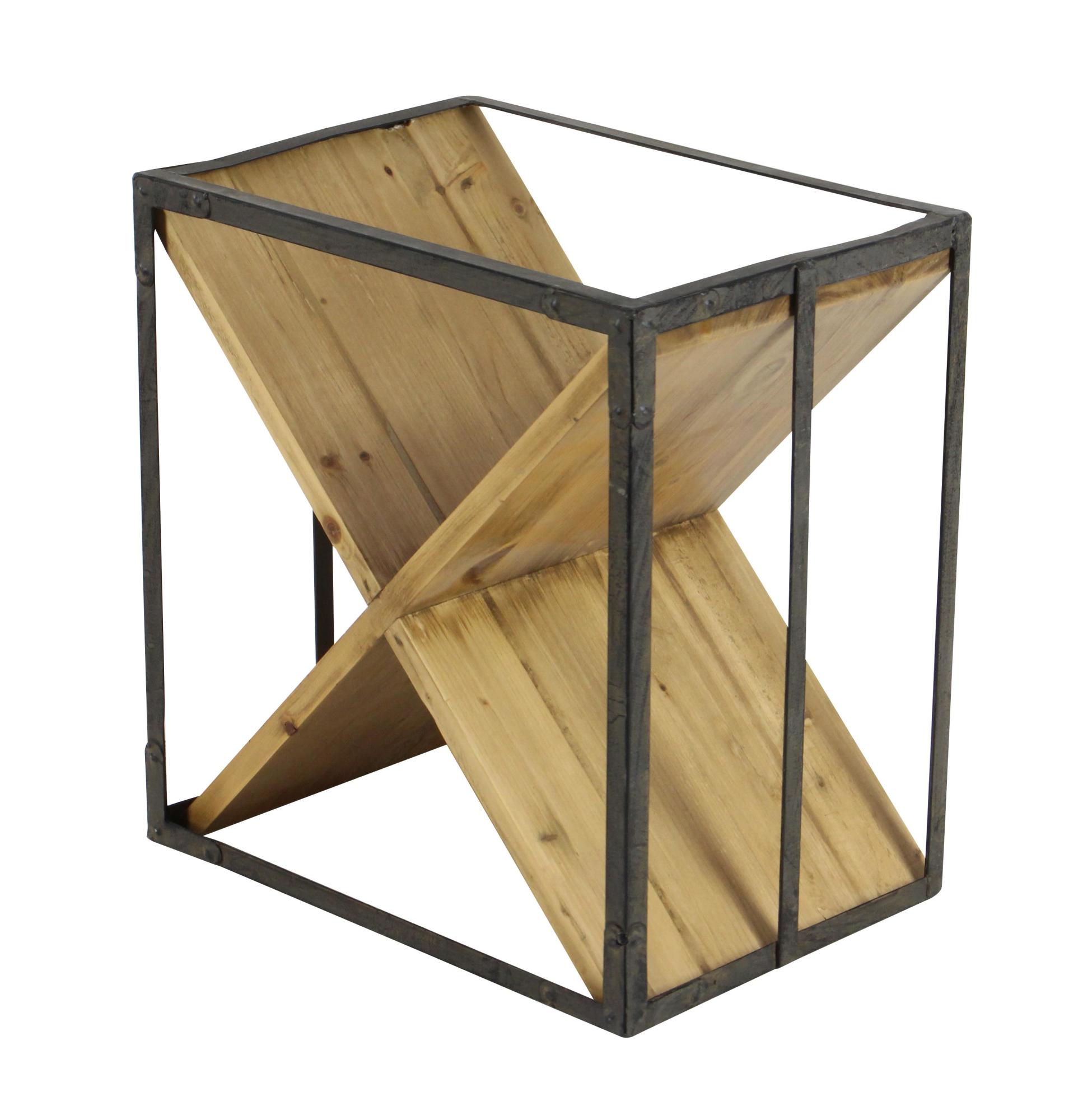 Cross Black Wood 9 Bottle Kitchen Wine Rack