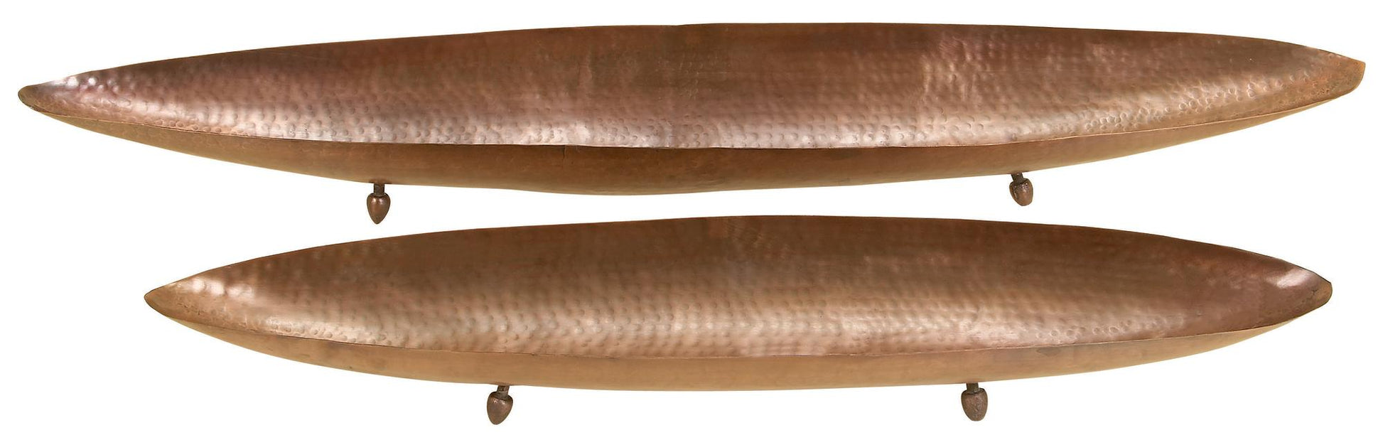Set of 2 Brown Metal Living Room Decor Tray