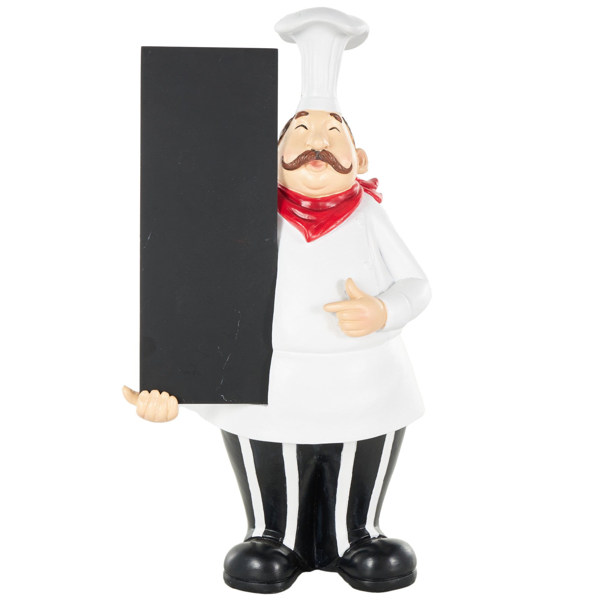 Chef White Polystone Kitchen Decorative Figurine Decorative Sculpture with Chalkboard