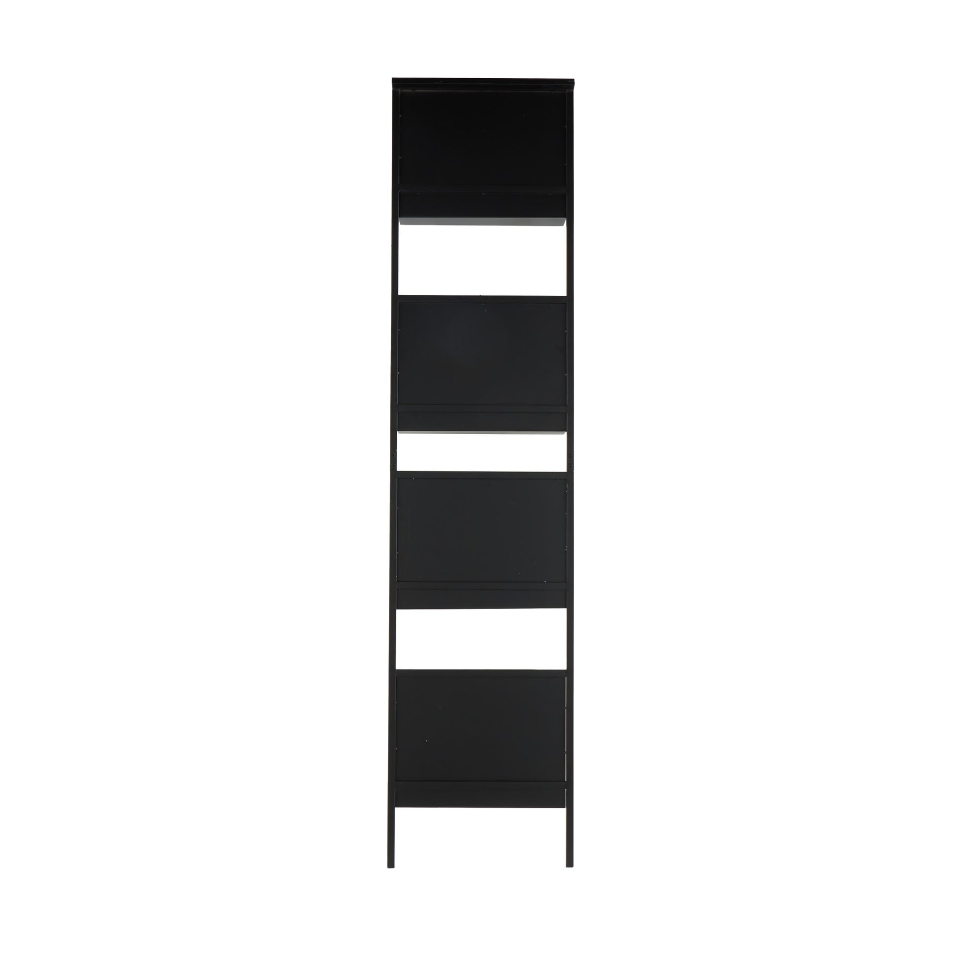 Black Metal Tall 4 Slot Decorative Magazine Rack Holder