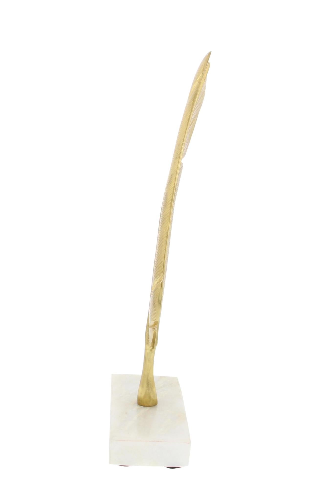 CosmoLiving by Cosmopolitan Bird Gold Aluminum Metal Feather Decorative Sculpture