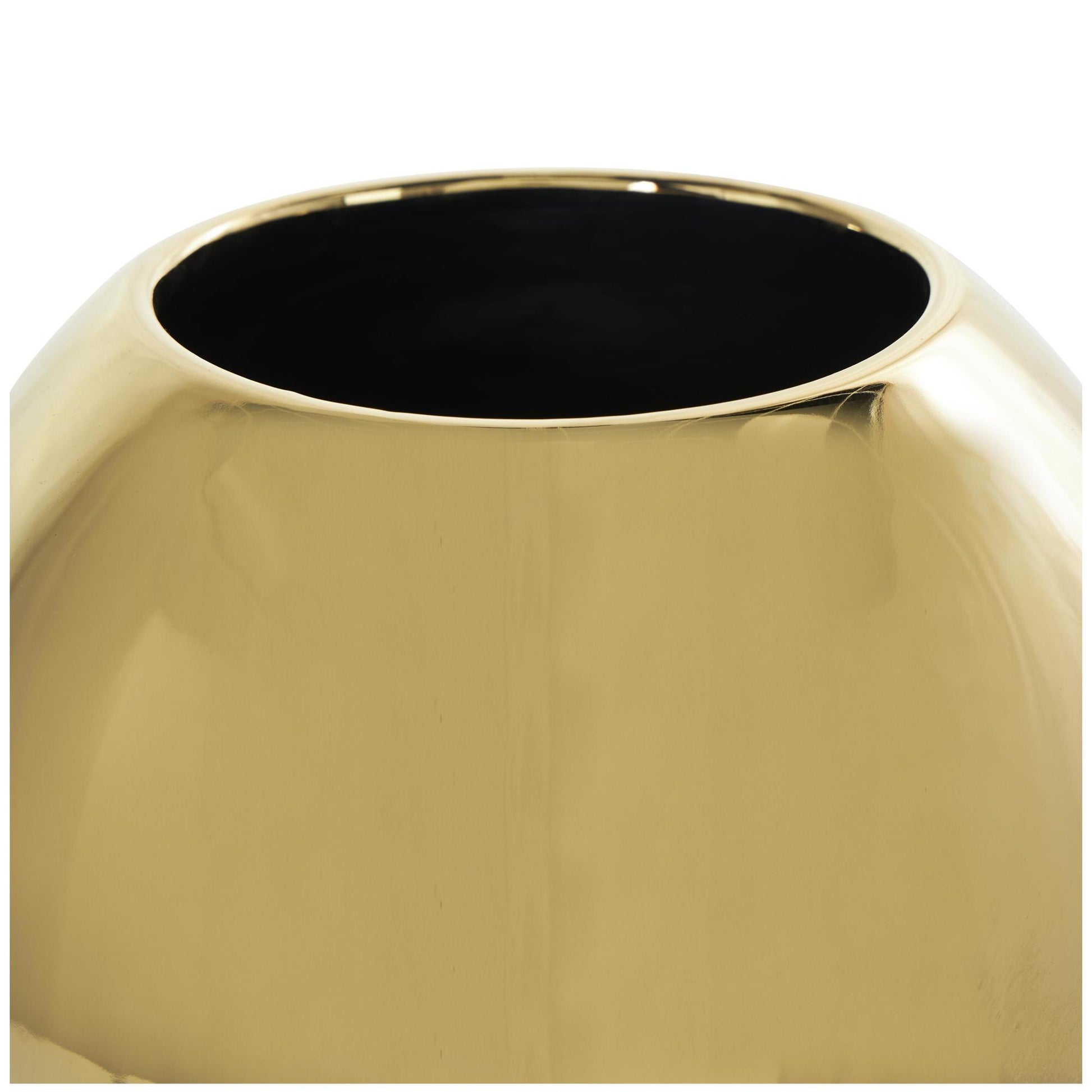 CosmoLiving by Cosmopolitan Abstract Ceramic Decorative Vase with Abstract Gold Melting Drips