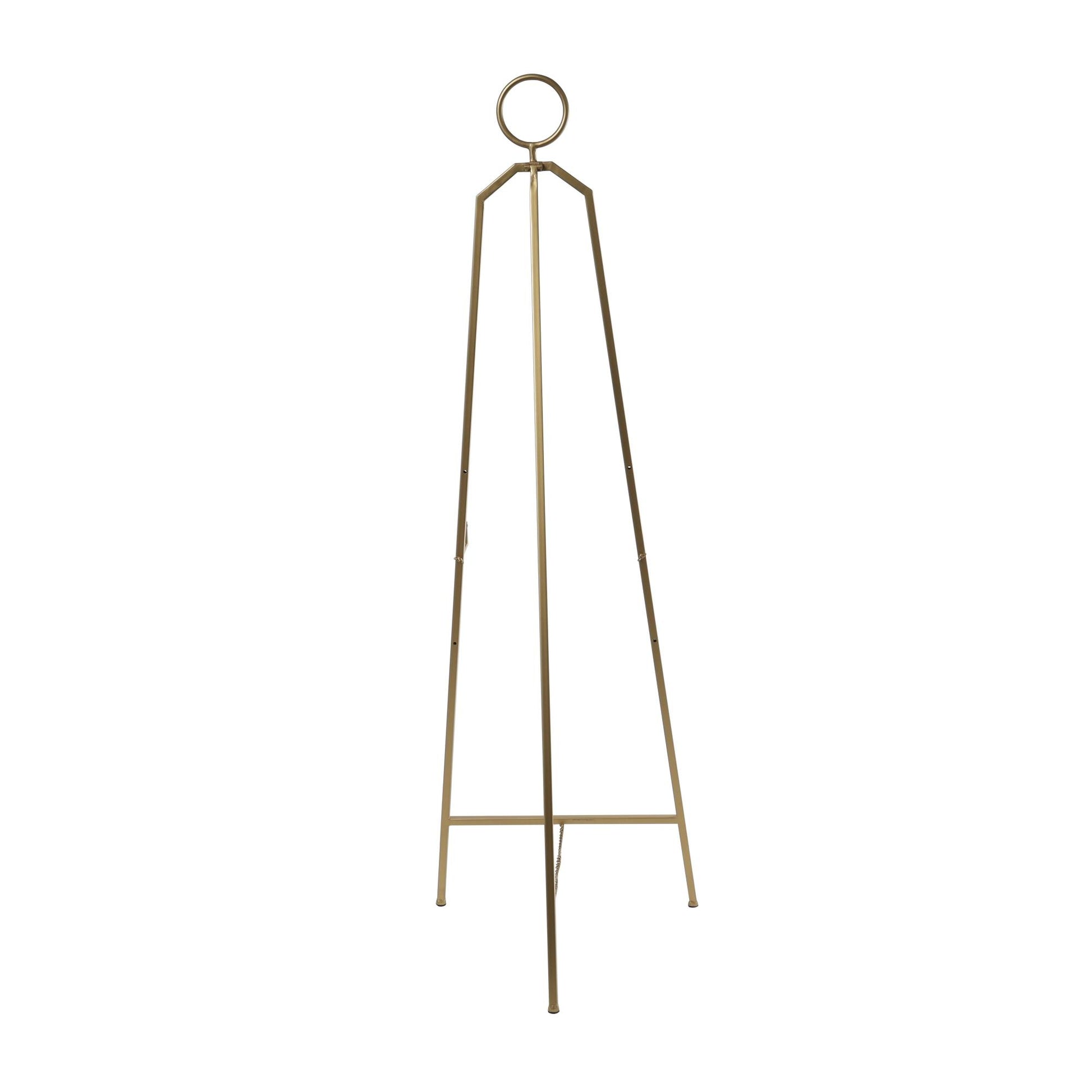 Gold Metal Tall Adjustable 3 Tier Display Easel with Circular Ring Top