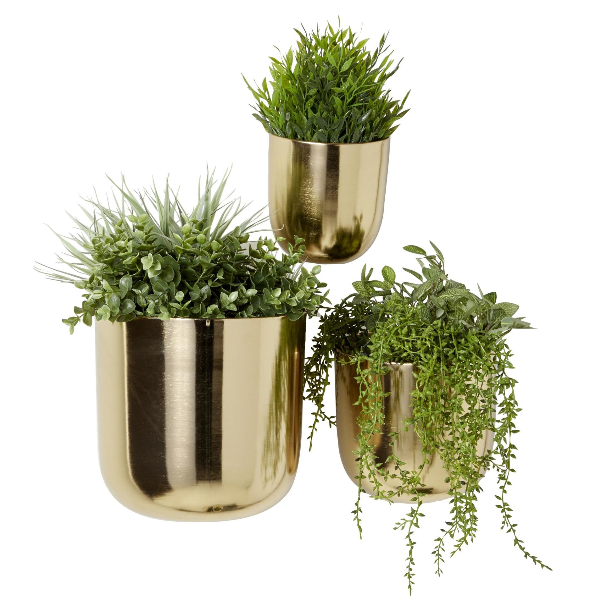 Set of 3 Metal Floating Indoor Outdoor Wall Planter