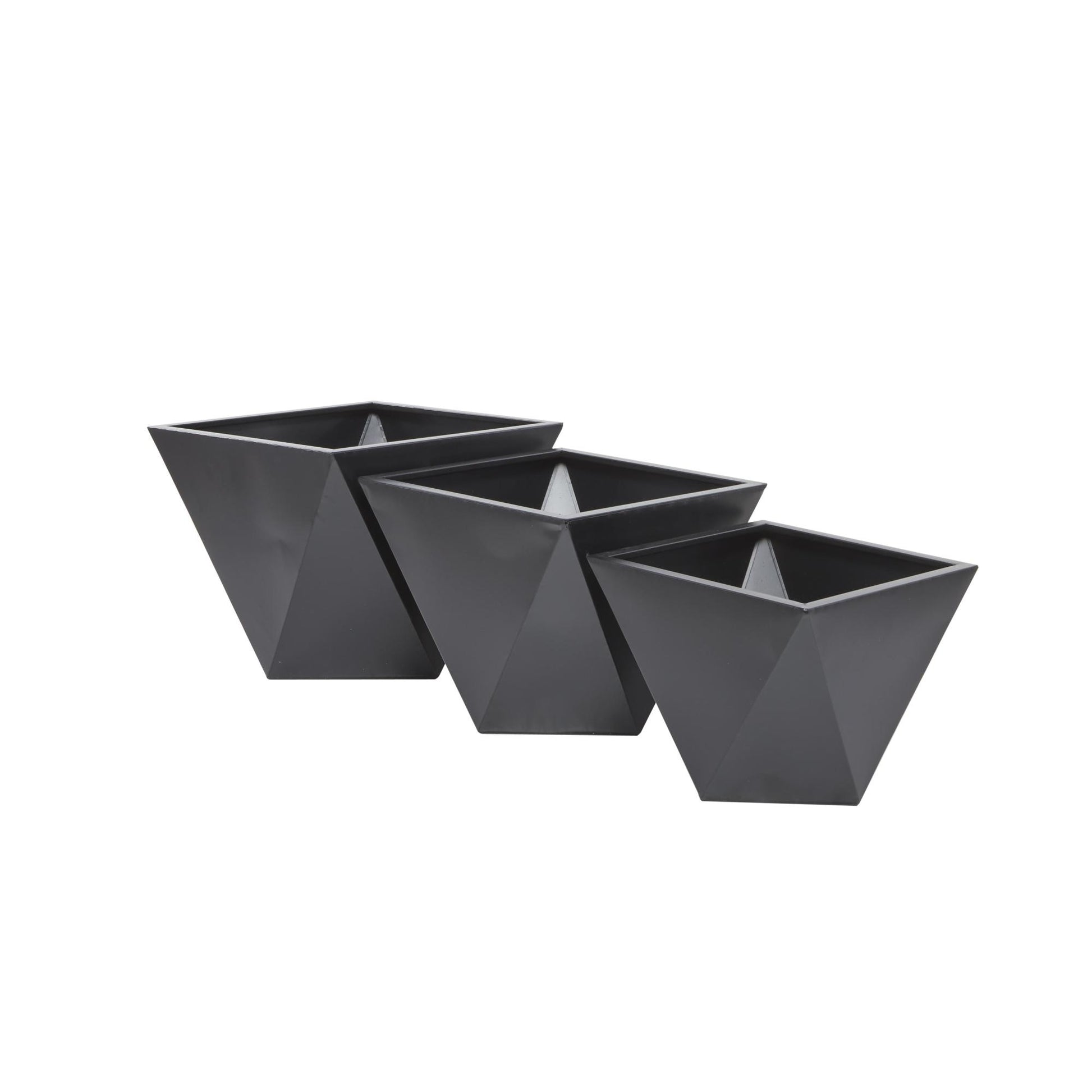 CosmoLiving by Cosmopolitan Set of 3 Metal Indoor Outdoor Planter