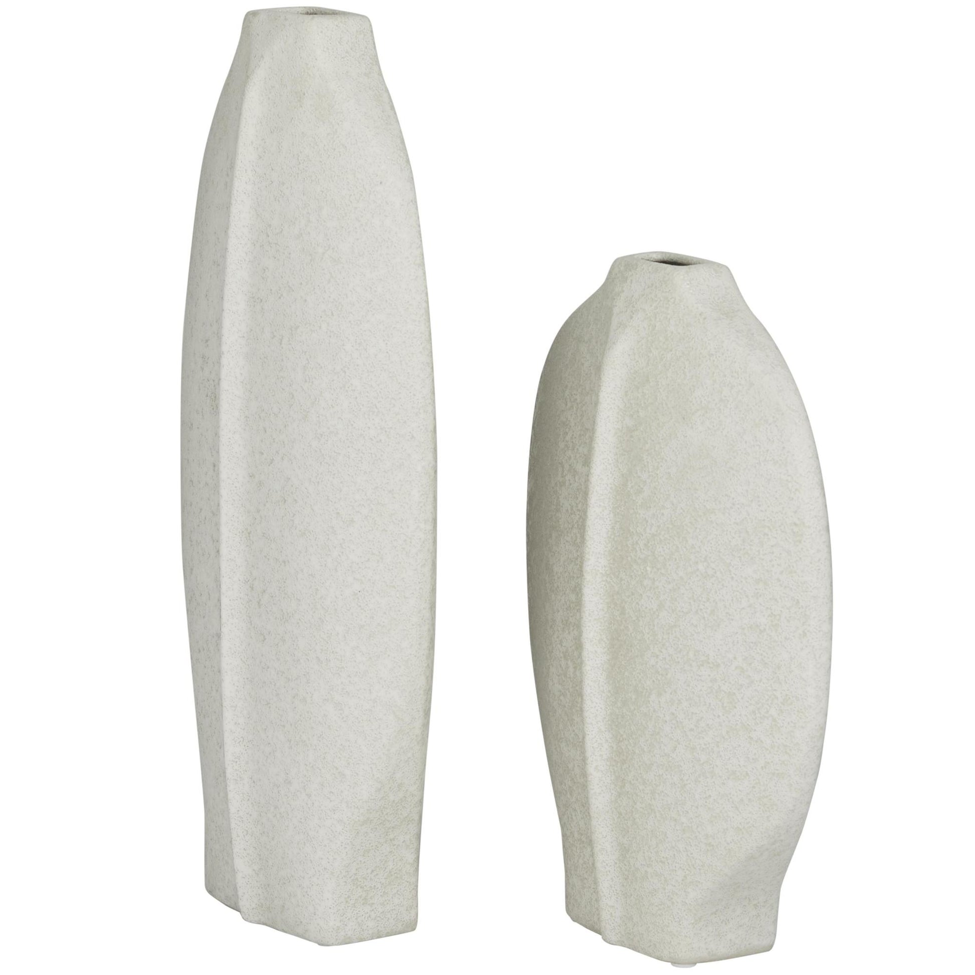 CosmoLiving by Cosmopolitan Set of 2 Abstract Ceramic Textured Decorative Vase