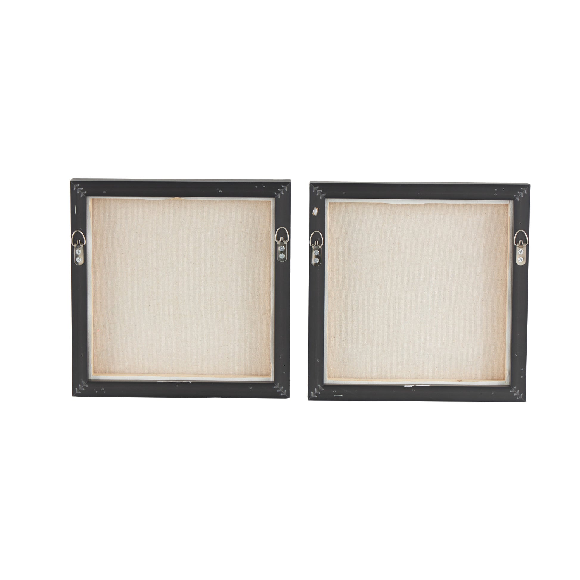 Set of 2 Bird Multi Colored Canvas Colorful Living Room Framed Wall Art with Black Frame and Gold Foil Accents