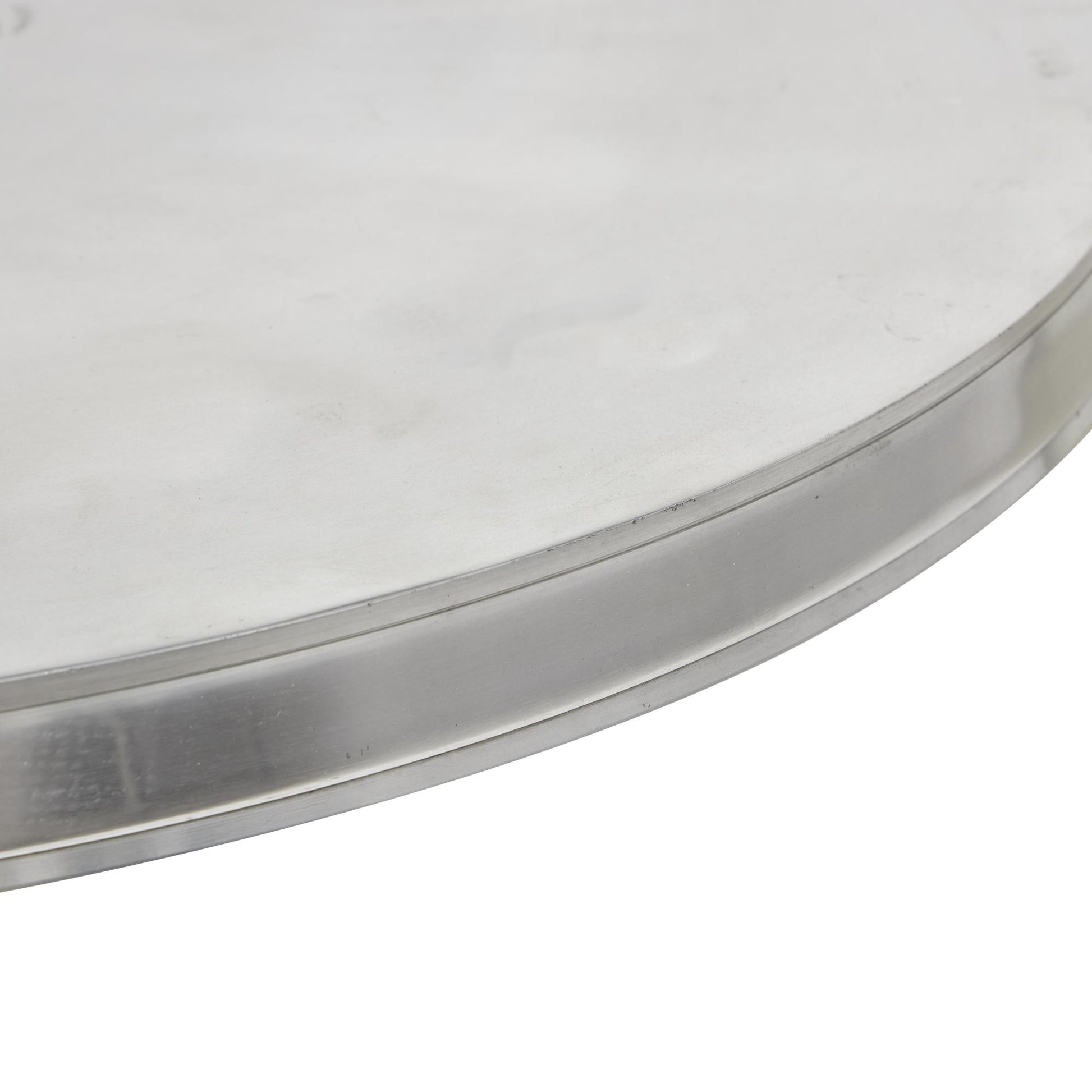 Aluminum Metal Sleek Ball Centered Base Living Room Coffee Table with Pedestal Base 30" x 30" x 19"