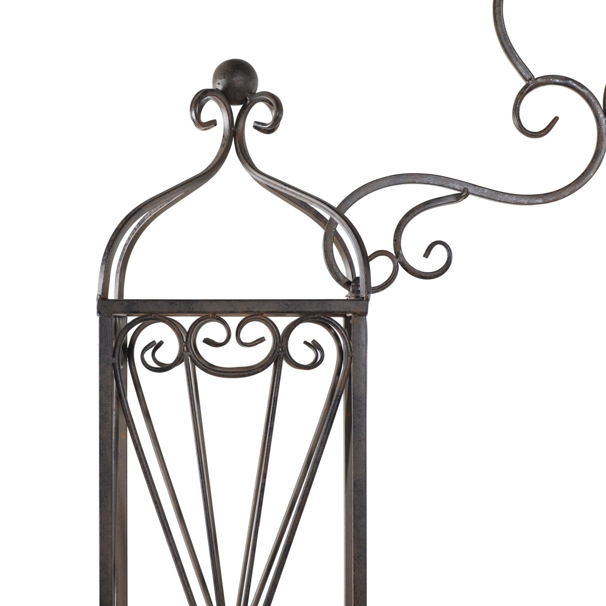 Scroll Bronze Metal Indoor Outdoor Arched Gate Indoor Outdoor Garden Arbor with Pillars and Latch Lock Closure