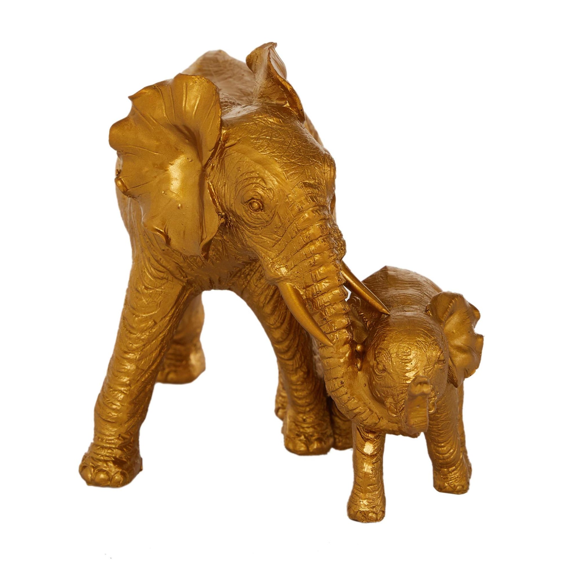 Elephant Gold Polyresin Decorative Sculpture