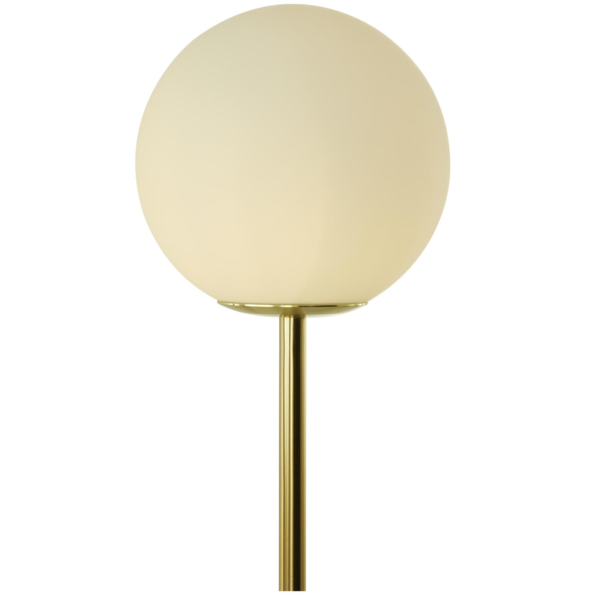 Metal Curved Orb 2 Light Room Floor Lamp with White Glass Shades and Marble Base 16" x 7" x 73"