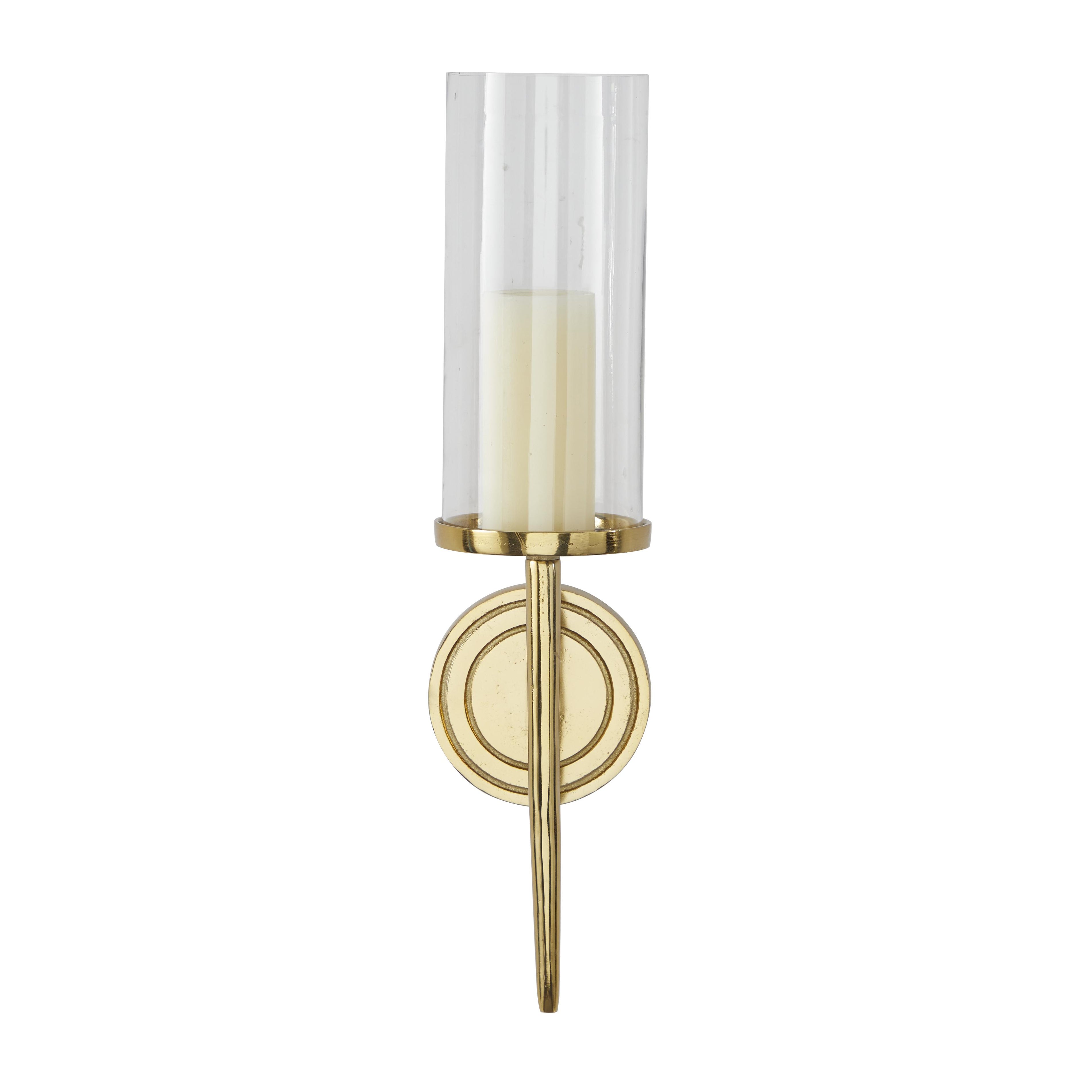 Aluminum Metal Single Candle Indoor Outdoor Wall Sconce with Glass Holder