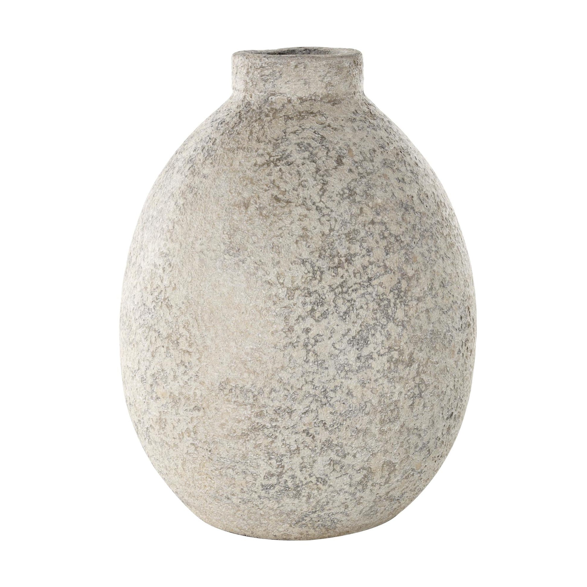Beige Ceramic Handmade Antique Style Textured Decorative Vase