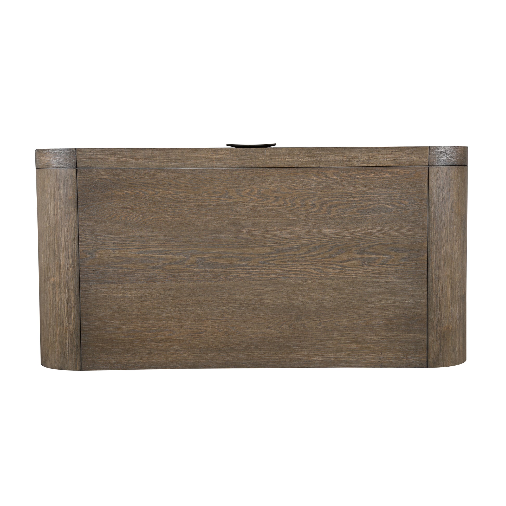 Brown Wooden 3 Drawer Room Dresser with Natural Wood Grains and Black Handles