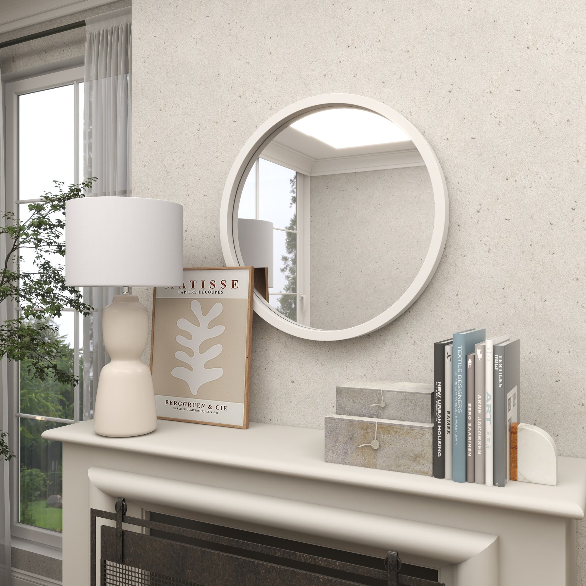 Wooden Room Wall Mirror with Thin Frame