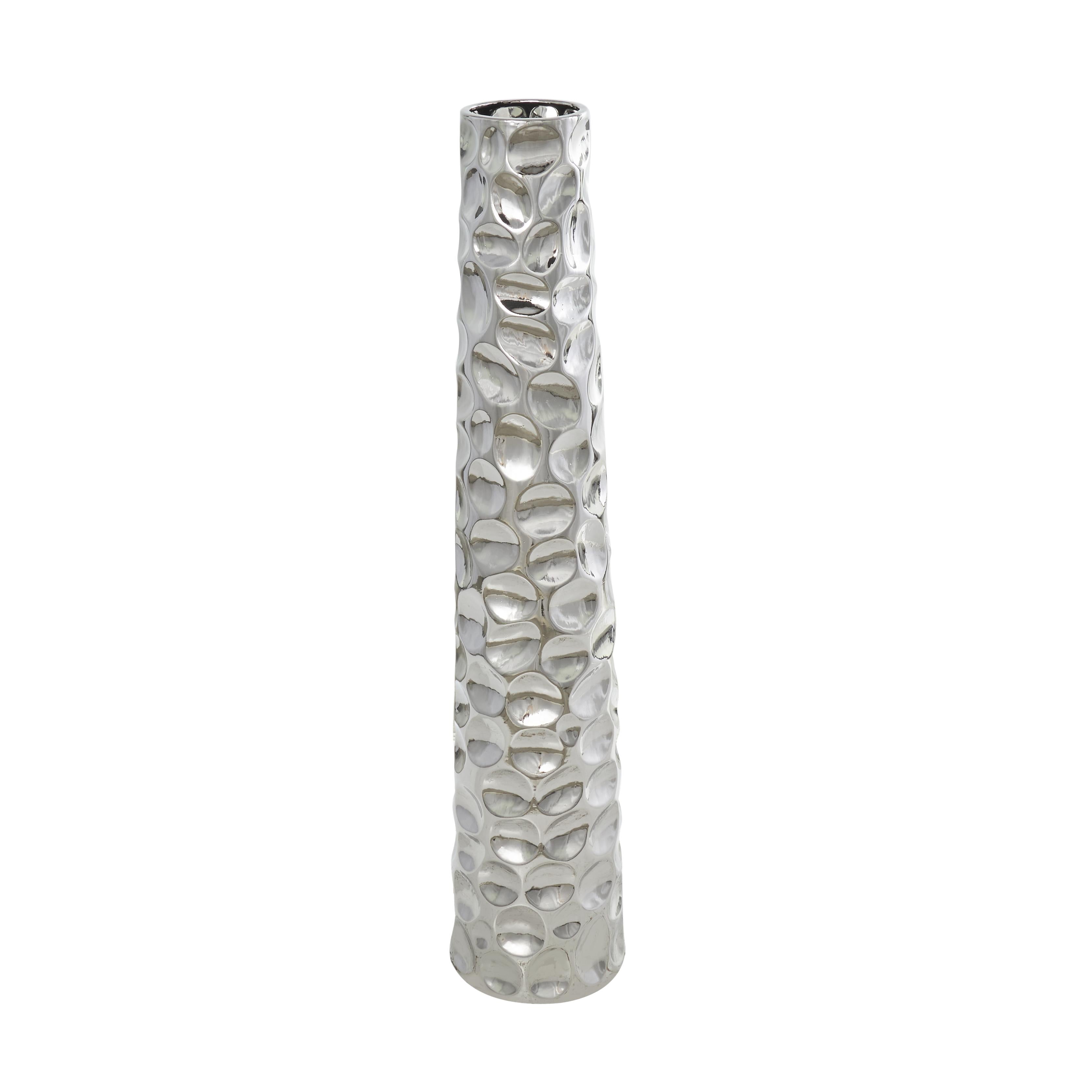 Geometric Ceramic Bubble Decorative Vase with Concaved Circles