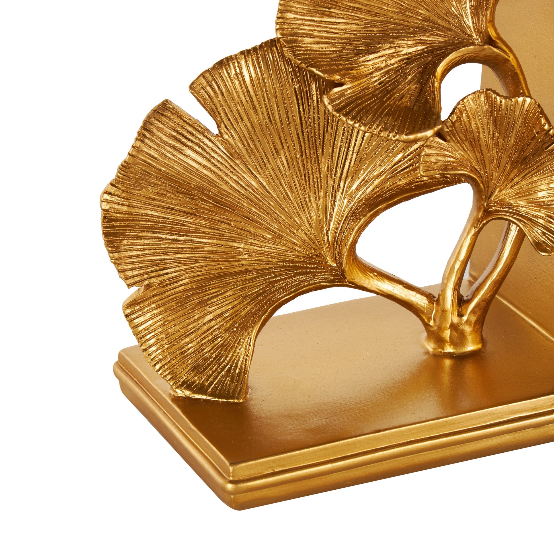 Set of 2 Tree Gold Polystone Ginkgo Decorative Bookends