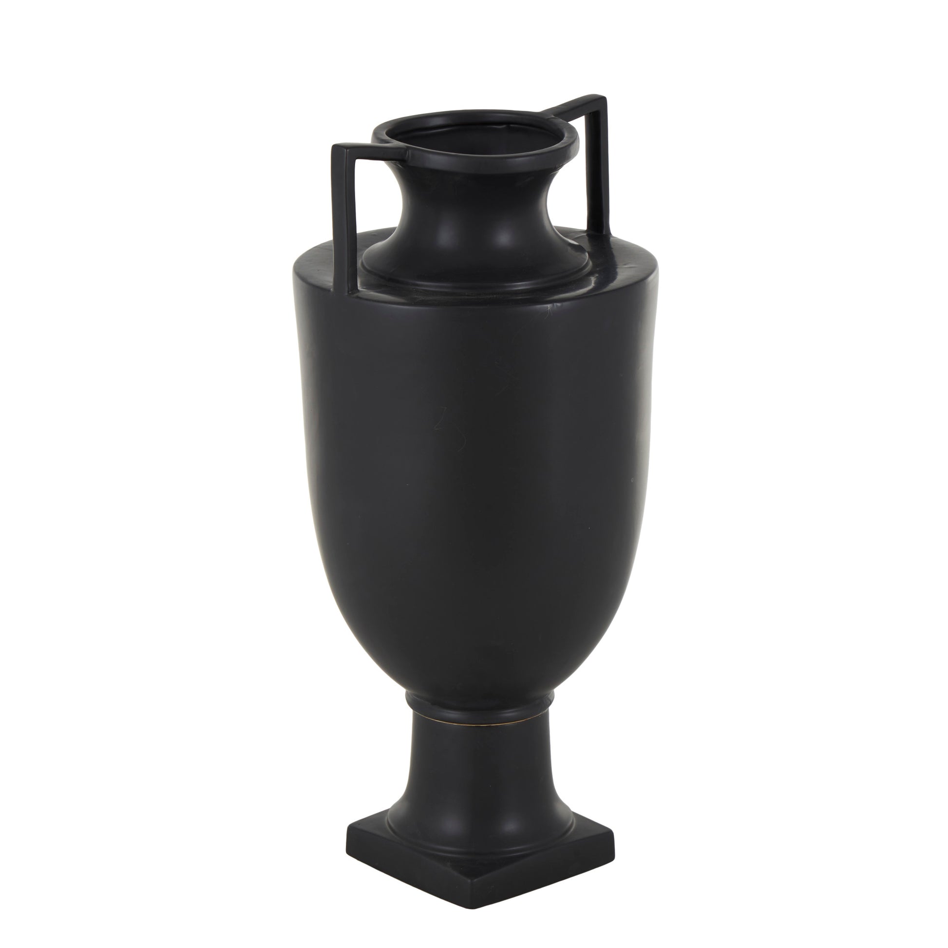 Ceramic Sleek Amphora Decorative Vase with Handles 10" x 10" x 22"