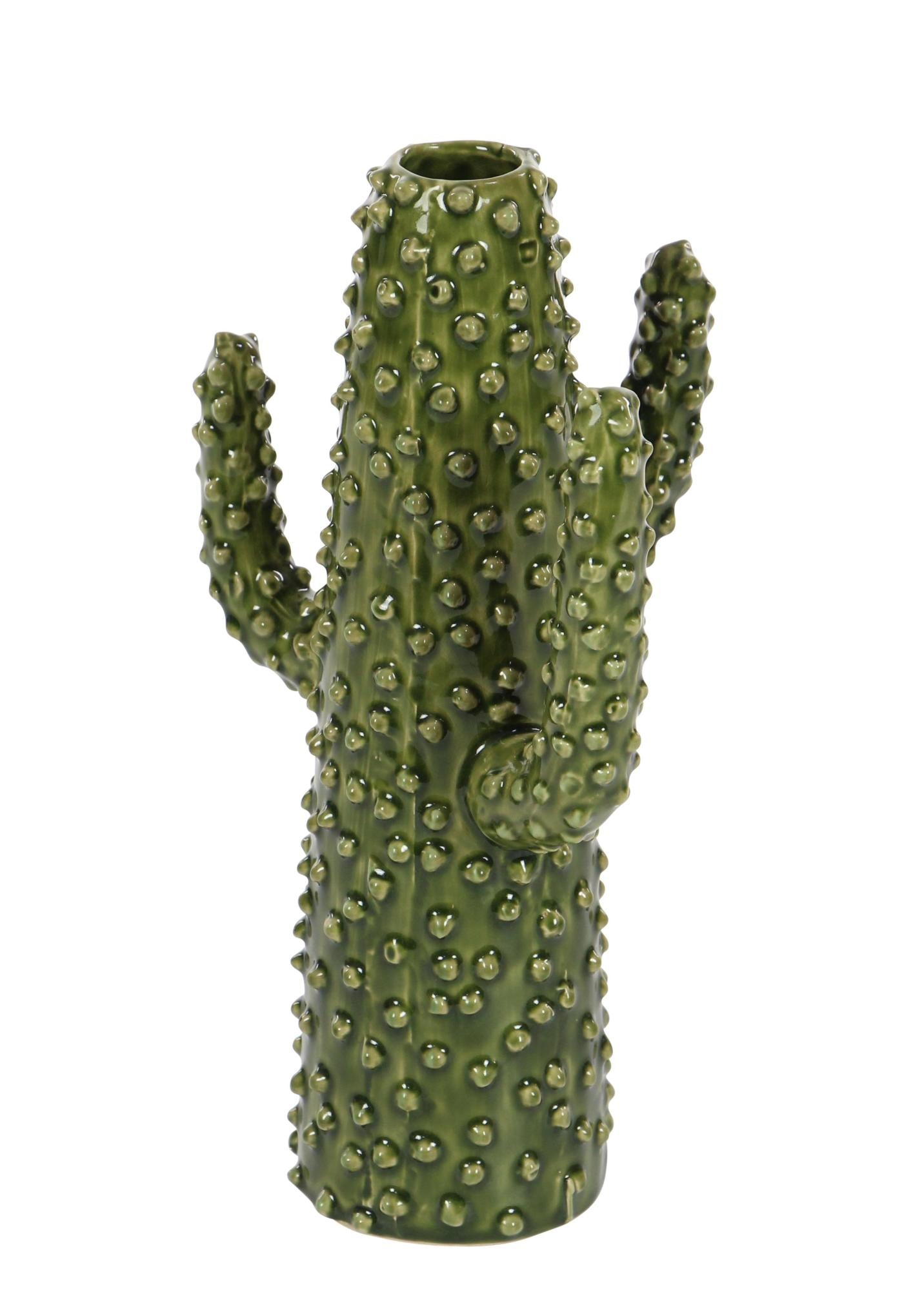 Cactus Green Ceramic Decorative Vase