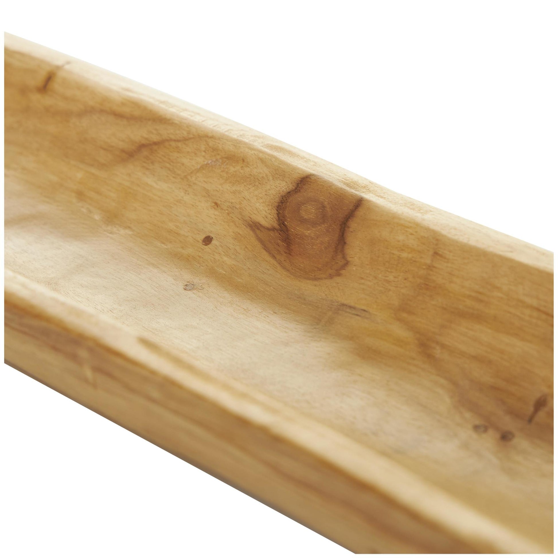 Brown Teak Wood Handmade Long Slim Live Edge Living Room Decor Tray