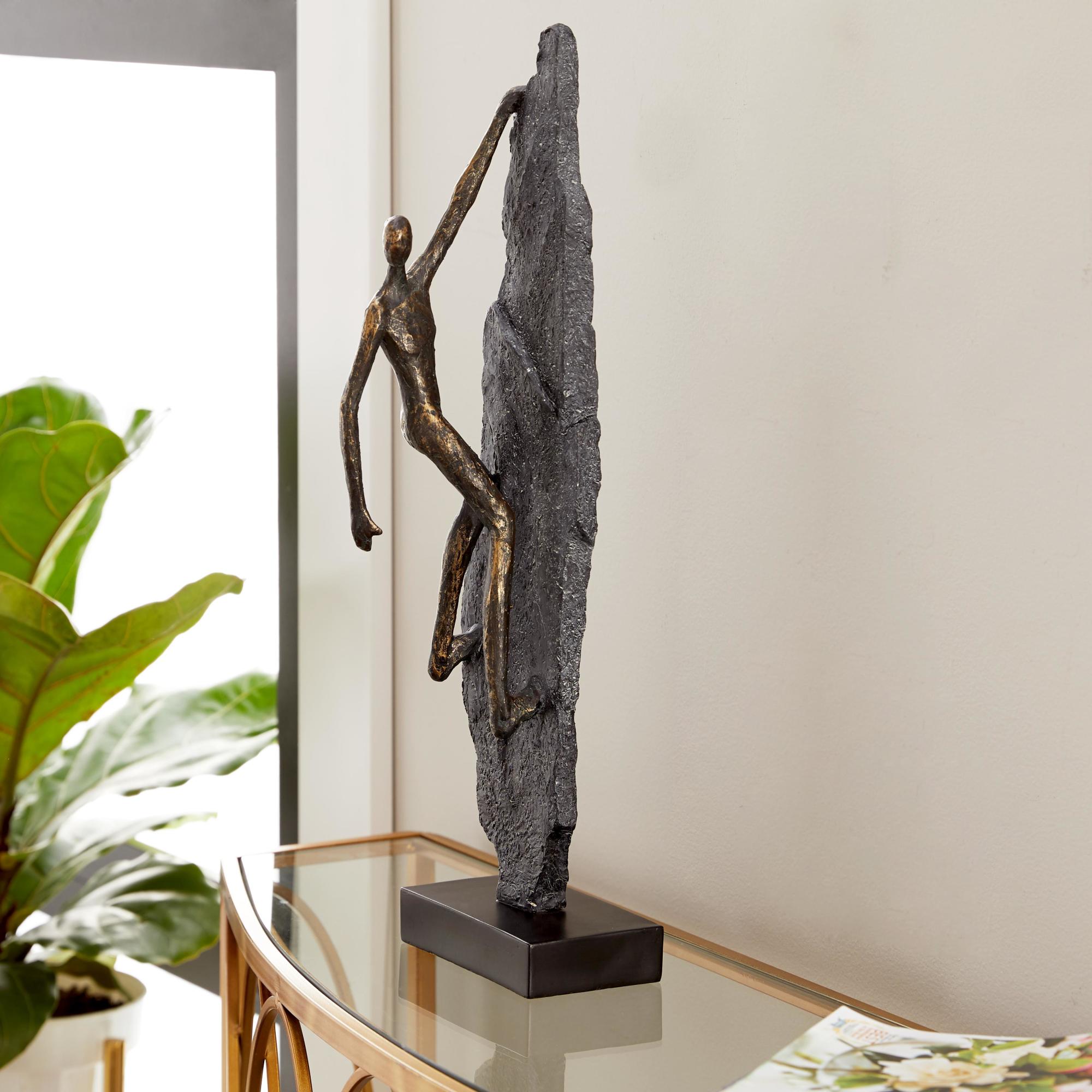 People Bronze Polystone Climbing Decorative Sculpture