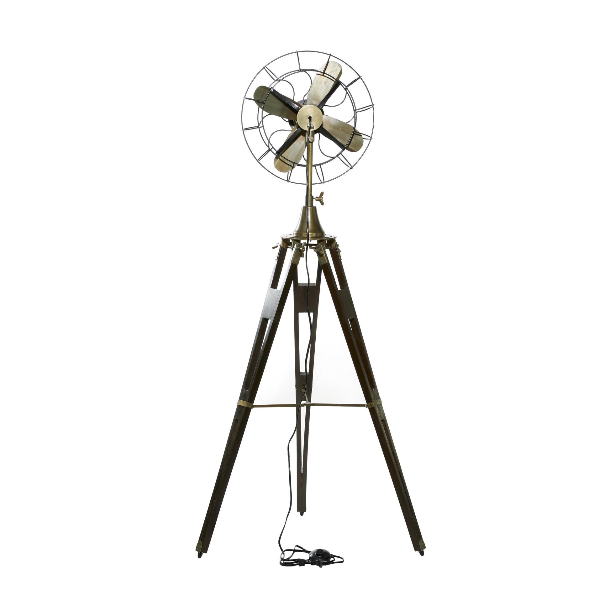 Fan Brown Aluminum Metal Vintage Room Floor Lamp
