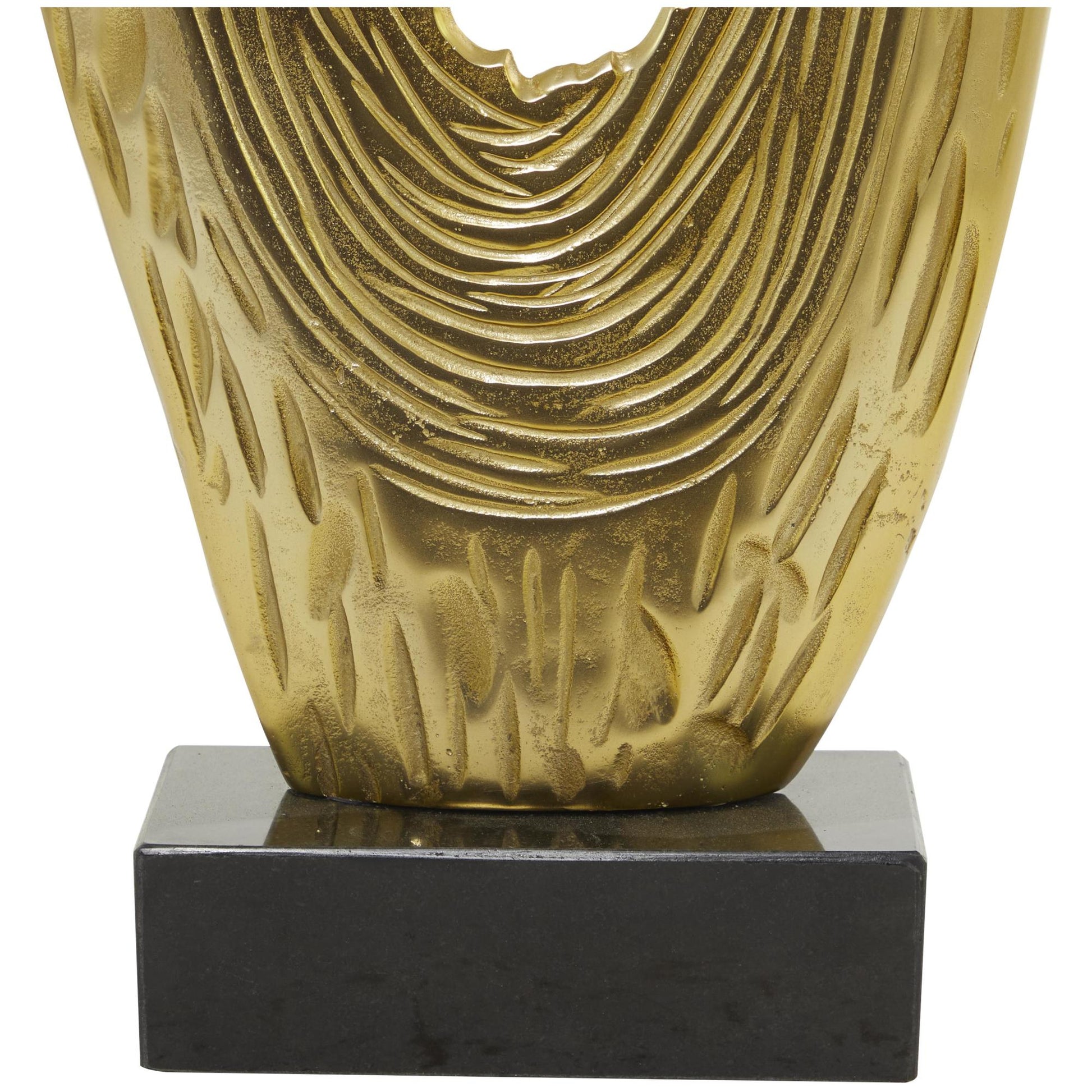 Abstract Aluminum Metal Teardrop Decorative Sculpture with Black Base