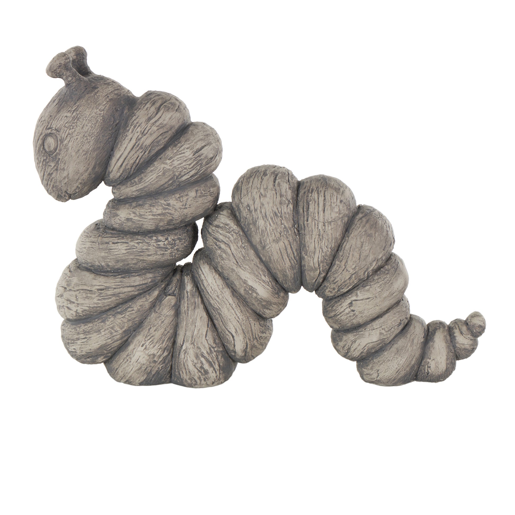 Worm Gray Polyresin Textured Decorative Sculpture