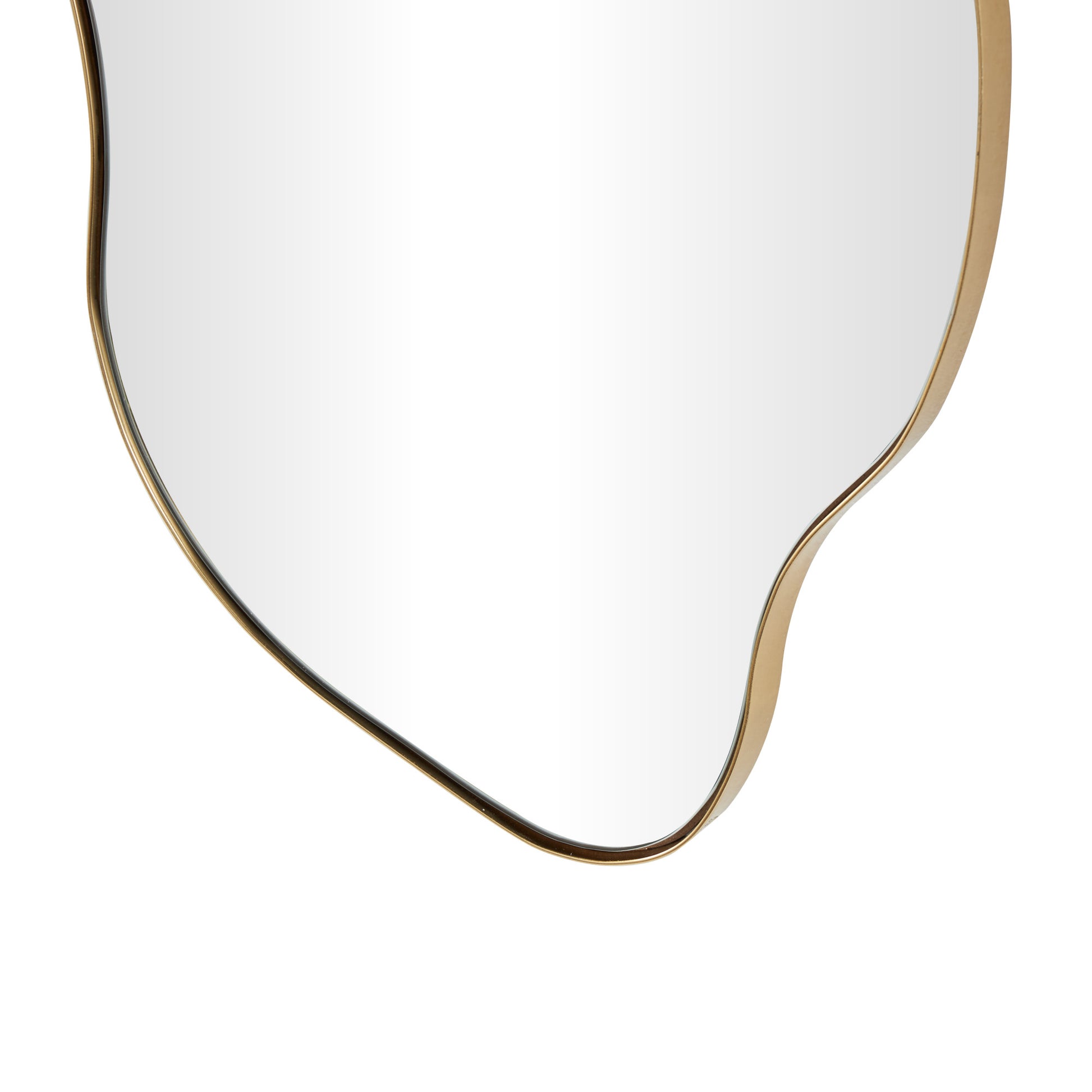 Abstract Gold Metal Wavy Room Wall Mirror