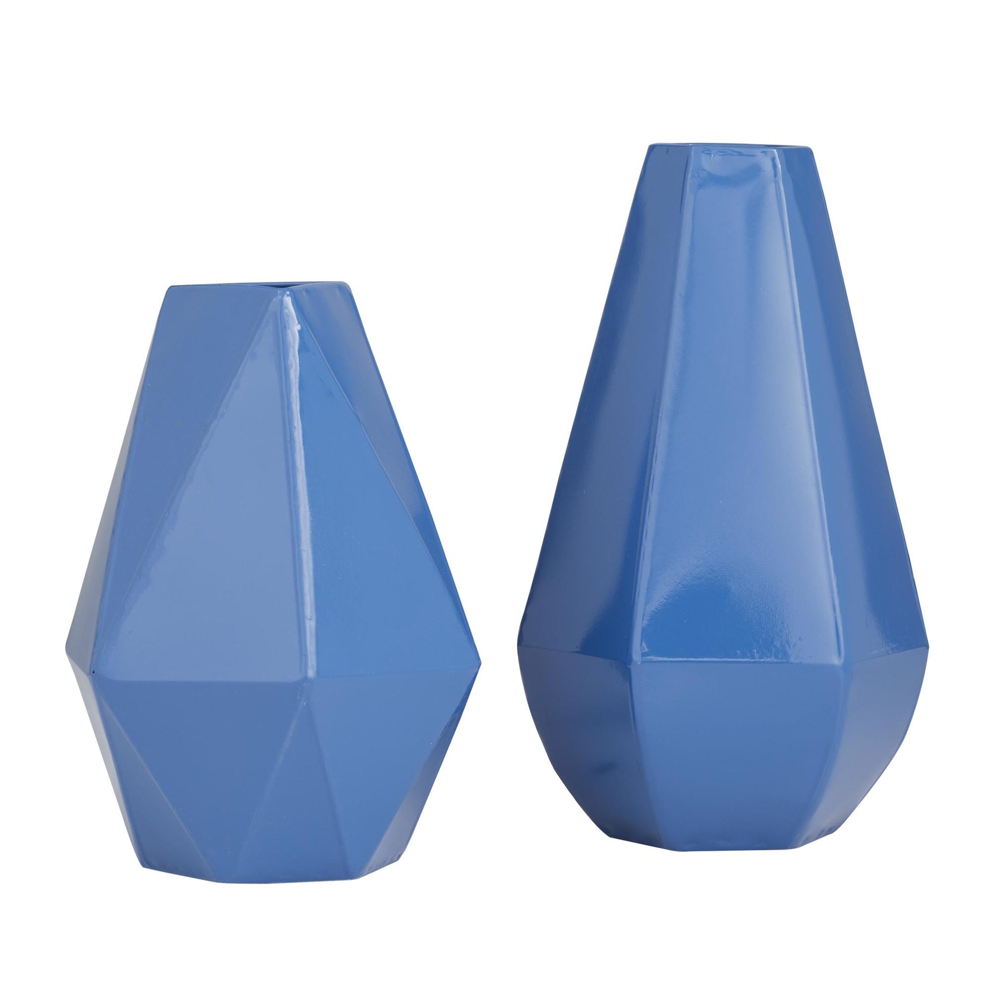 CosmoLiving by Cosmopolitan Set of 2 Geometric Metal Decorative Vase