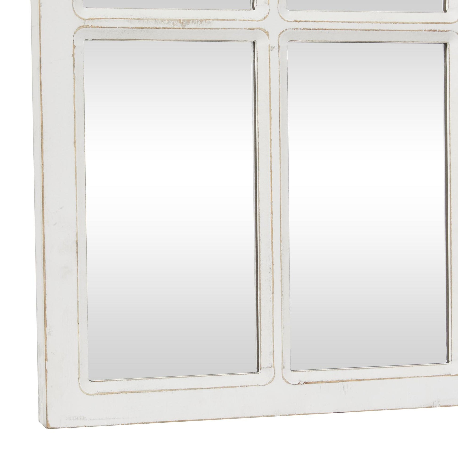 White Wood Window Pane Inspired Room Wall Mirror