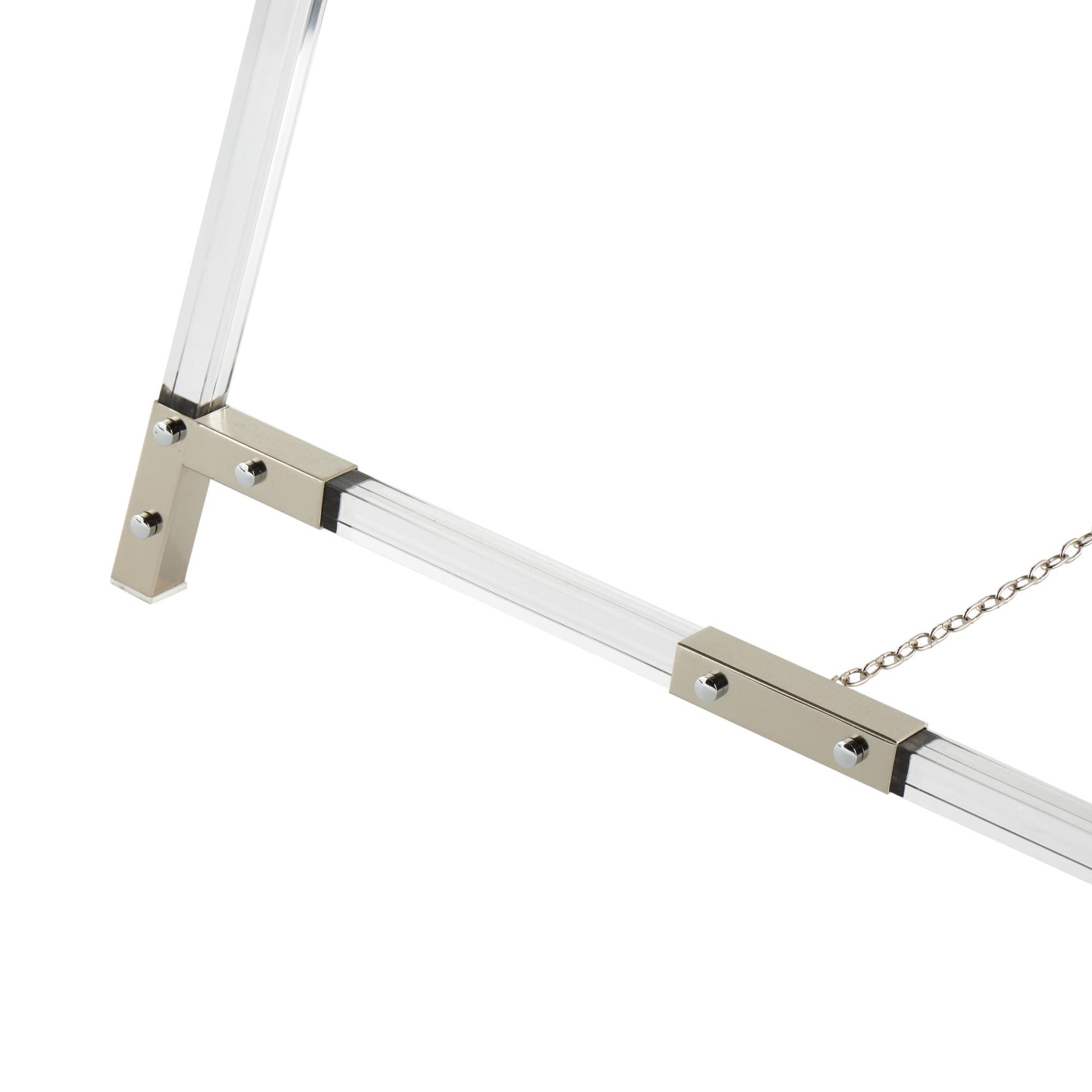 Acrylic Plastic Adjustable 7 Tier Display Easel with Gold Accents and Chain Support 24" x 20" x 57"